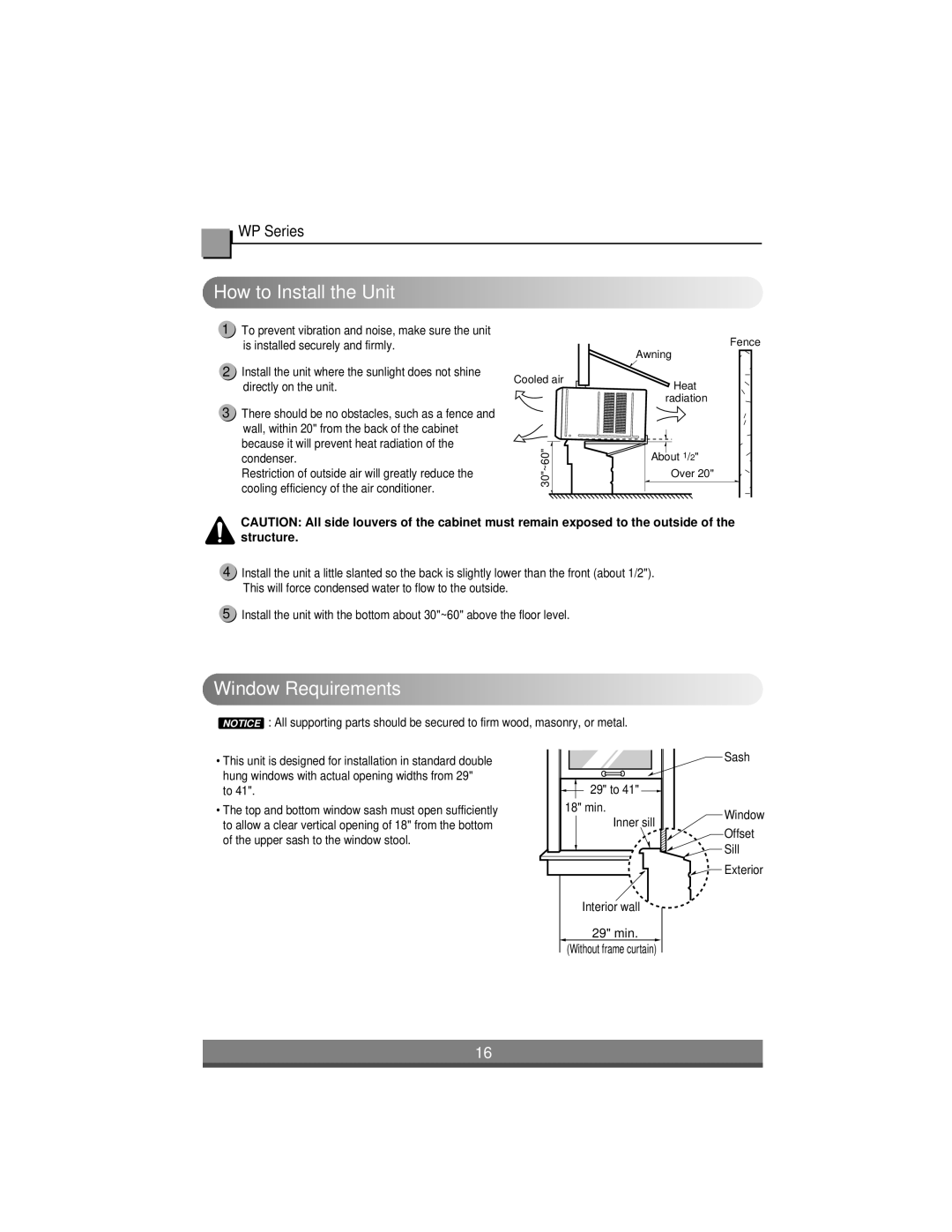 LG Electronics LW1004ER, LW1204ER, LW1404ER, LW1804ER owner manual WP Series 