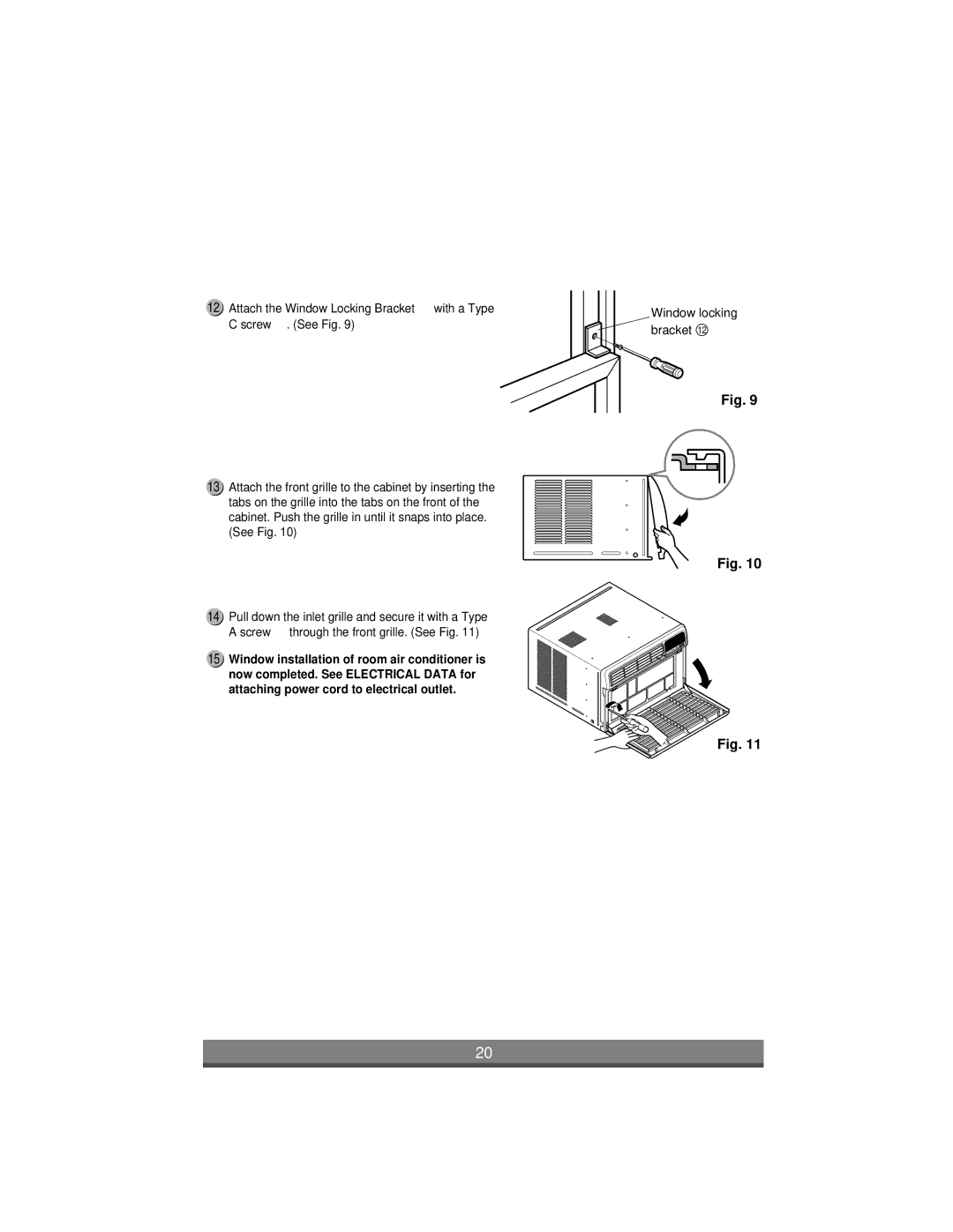 LG Electronics LW1004ER, LW1204ER, LW1404ER, LW1804ER owner manual Window locking bracket 