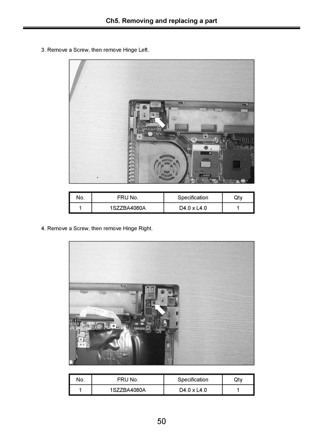 LG Electronics LW20 service manual Ch5. Removing and replacing a part 