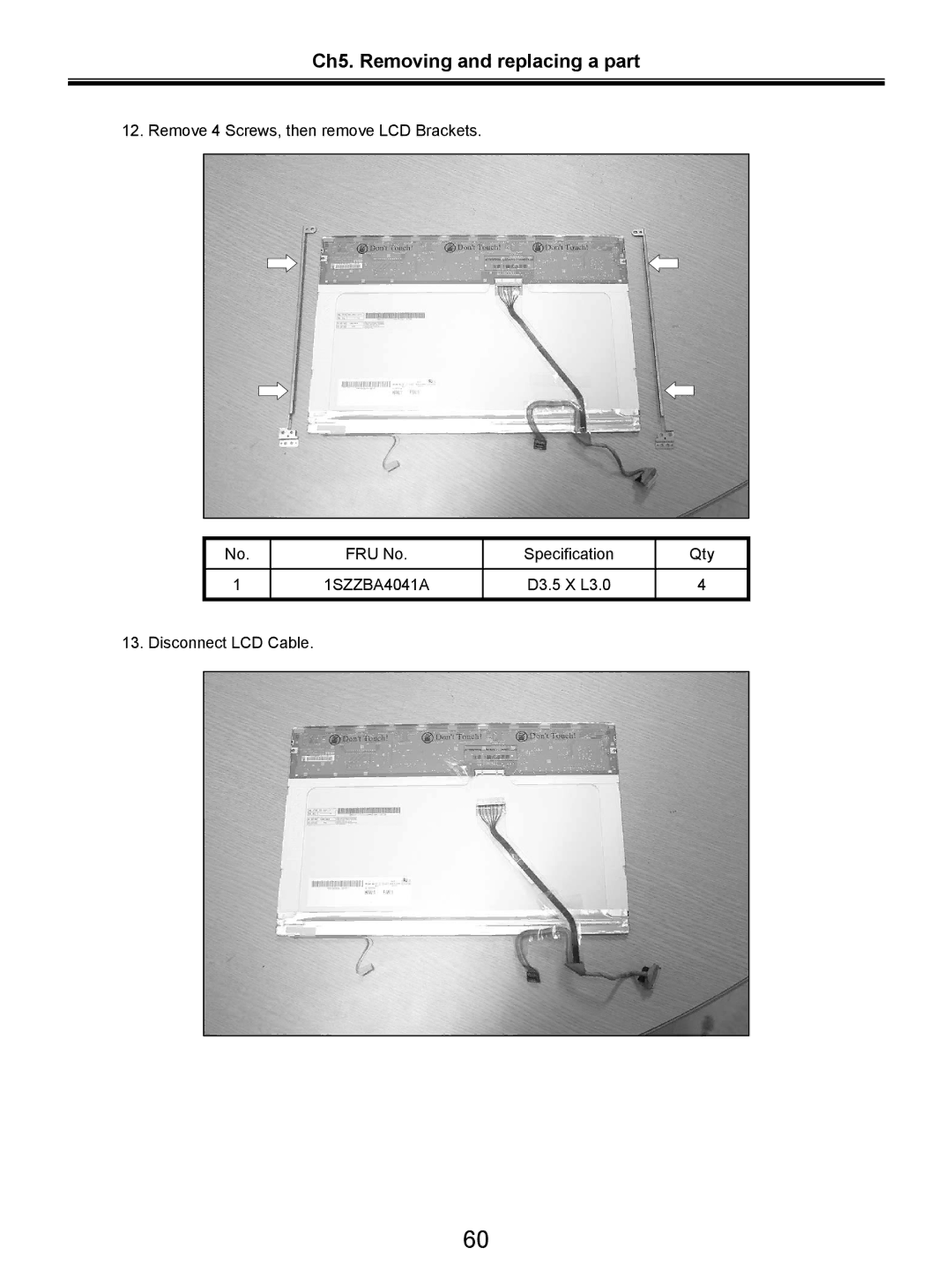 LG Electronics LW20 service manual D3.5 X L3.0 Disconnect LCD Cable 