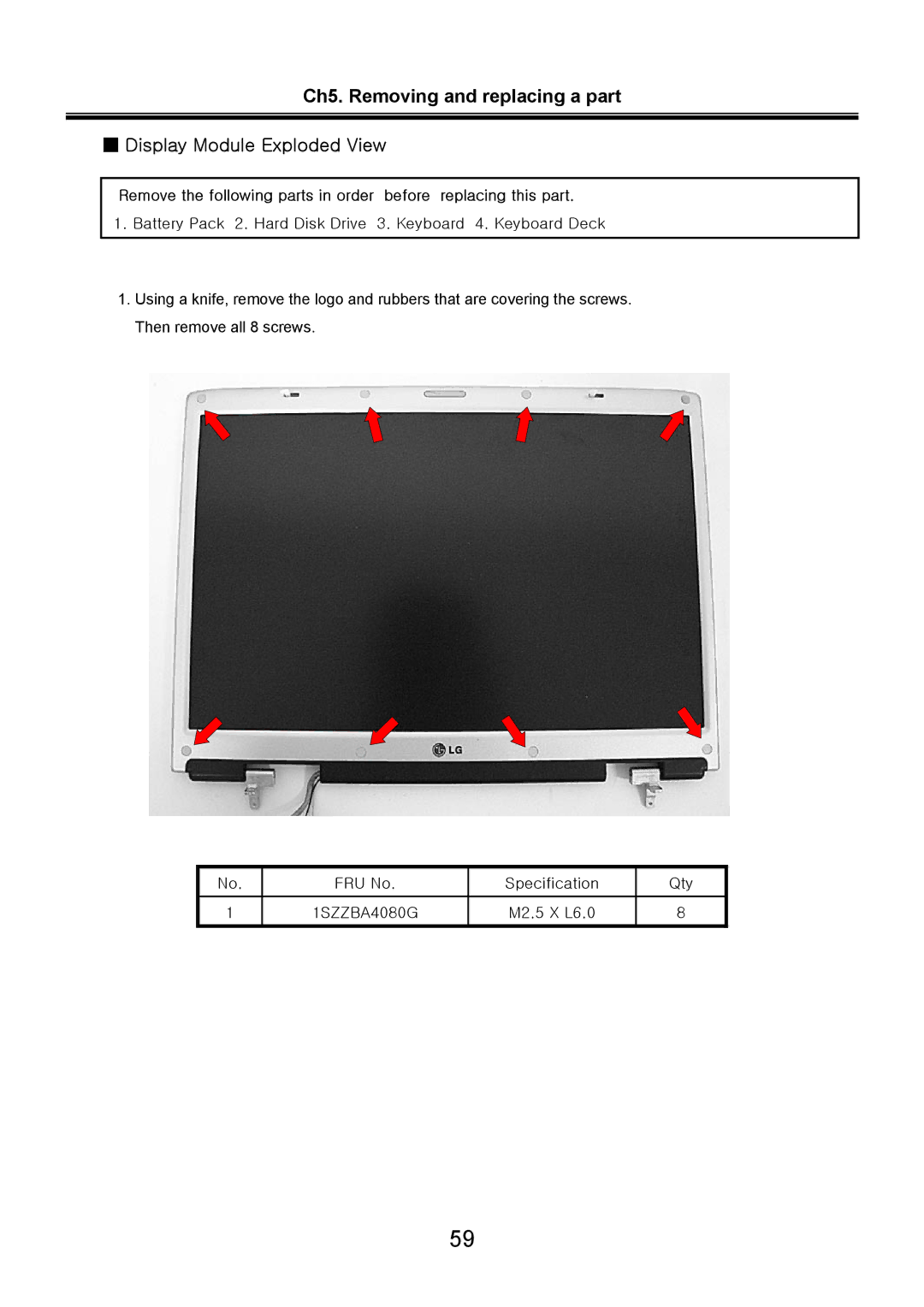 LG Electronics LW70, LW60 service manual 1SZZBA4080G 