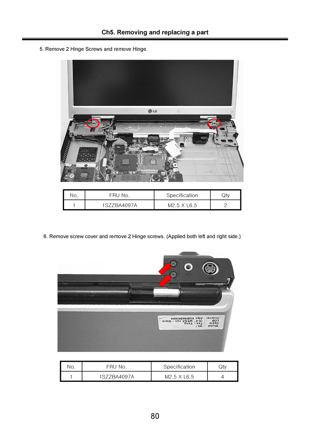 LG Electronics LW60, LW70 service manual 1SZZBA4097A 