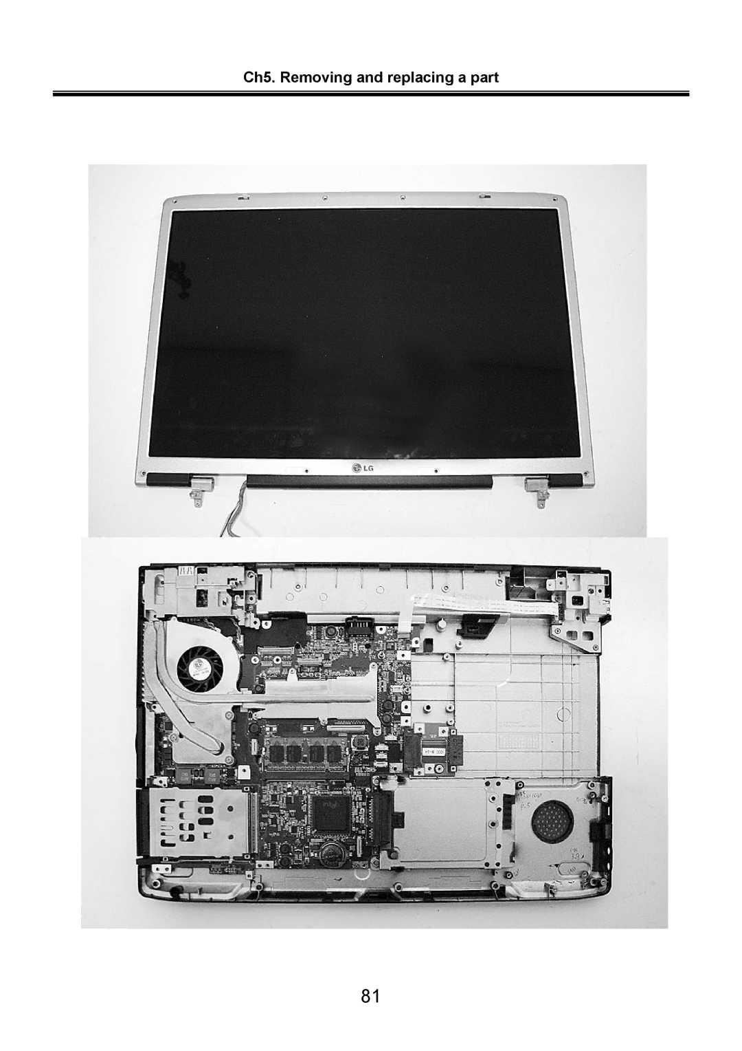 LG Electronics LW70, LW60 service manual Ch5. Removing and replacing a part 