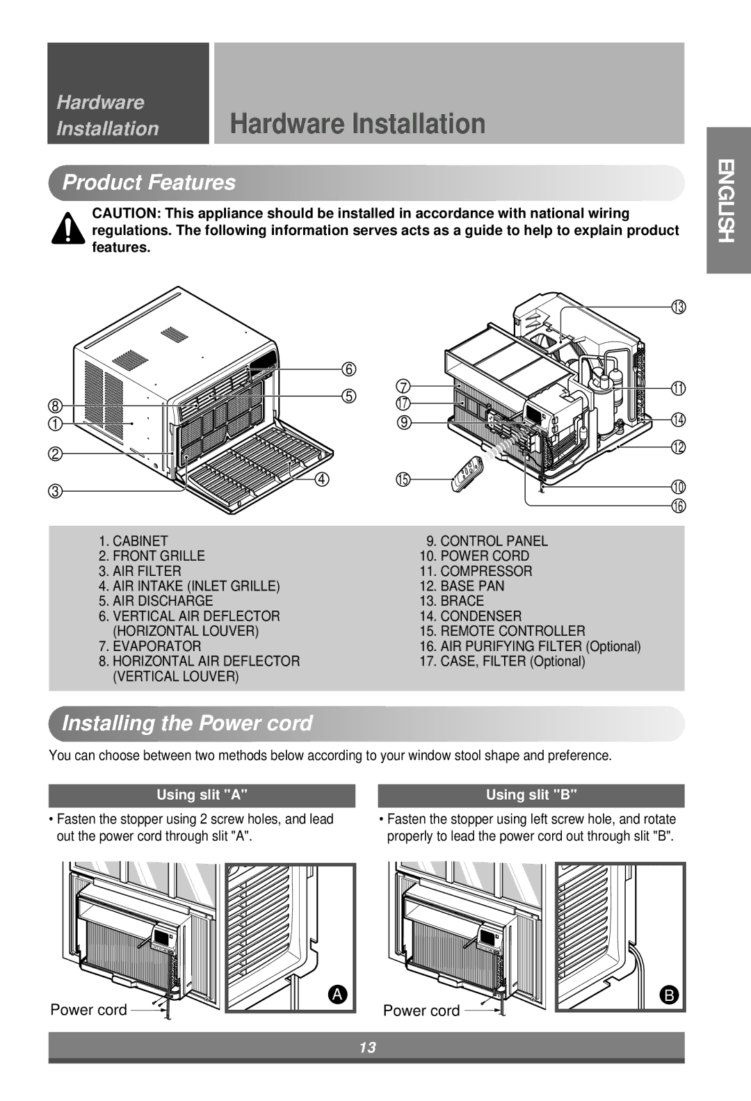 LG Electronics LW7000ER owner manual Hardware Installation, Installing the Power cord 