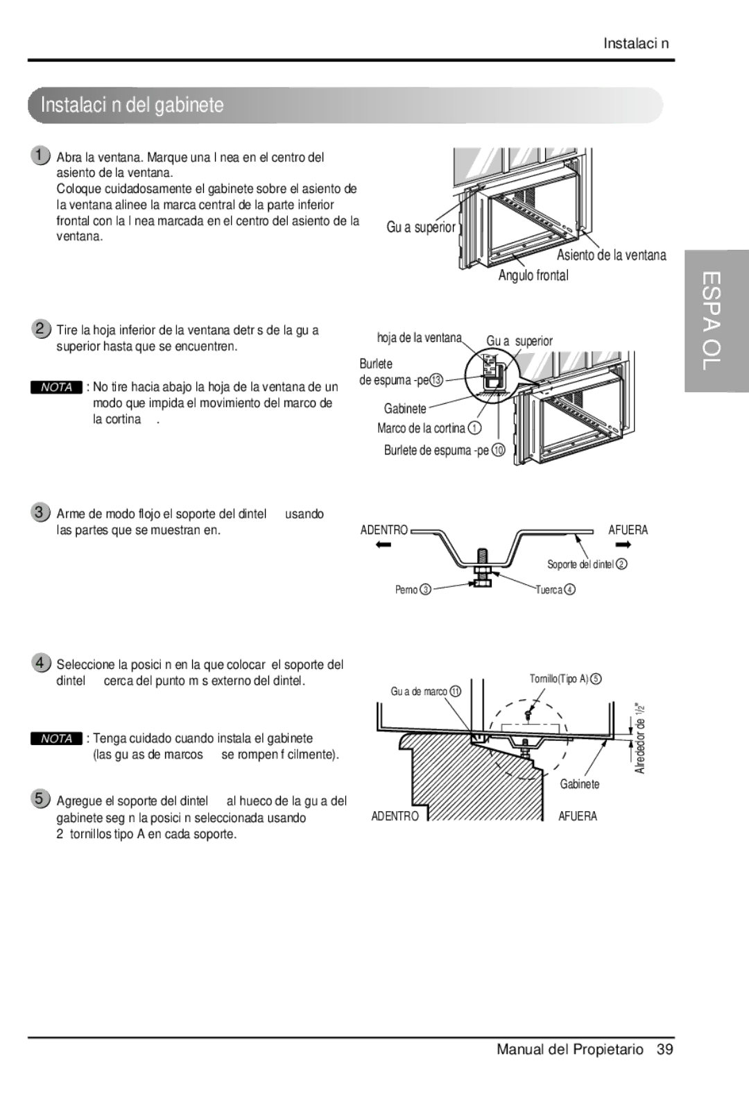 LG Electronics LWHD1200R owner manual Guía superior 