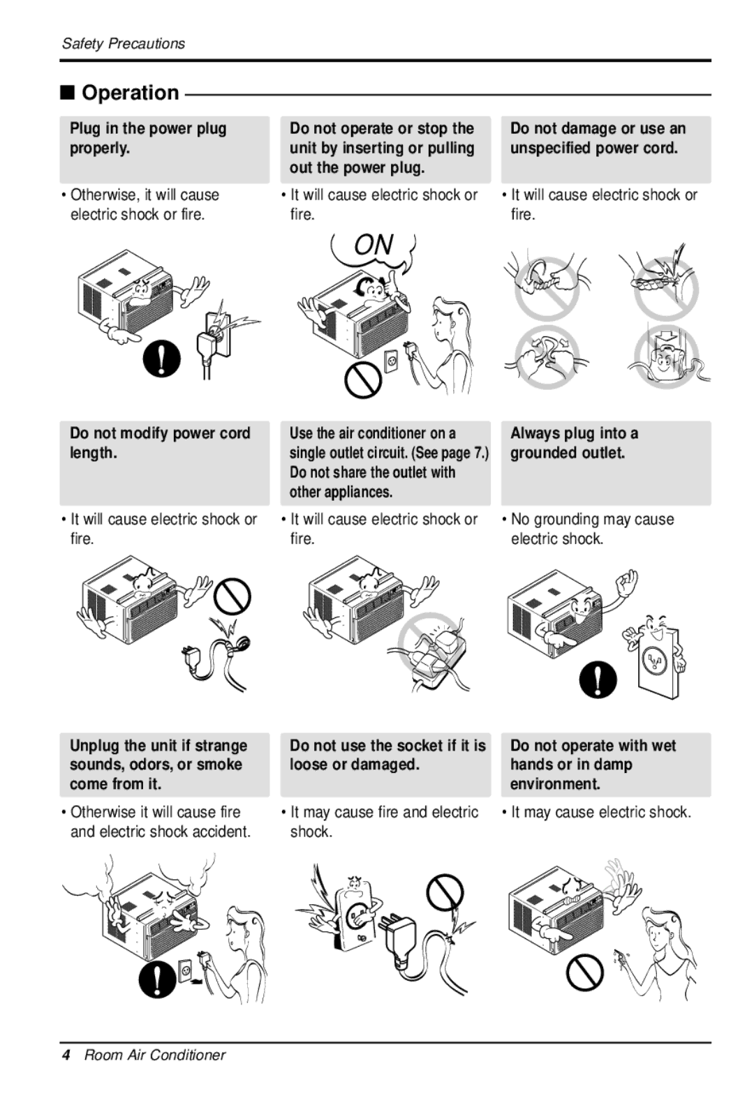 LG Electronics LWHD1200R owner manual Plug in the power plug properly, Do not modify power cord length 