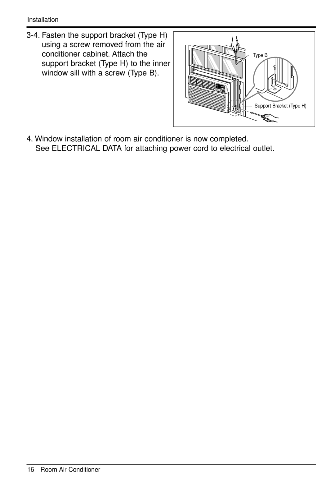 LG Electronics LWHD8000R manual Support Bracket Type H 