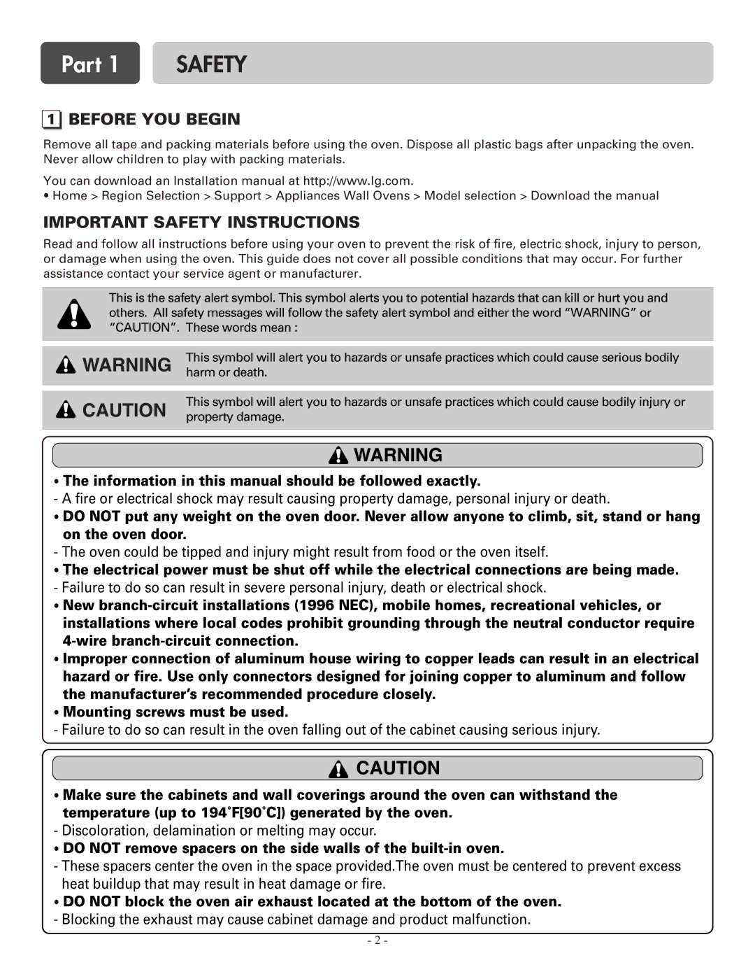 LG Electronics LWS3010ST, LWS3081ST, LWD3081ST, LWD3010ST installation manual Before YOU Begin, Important Safety Instructions 