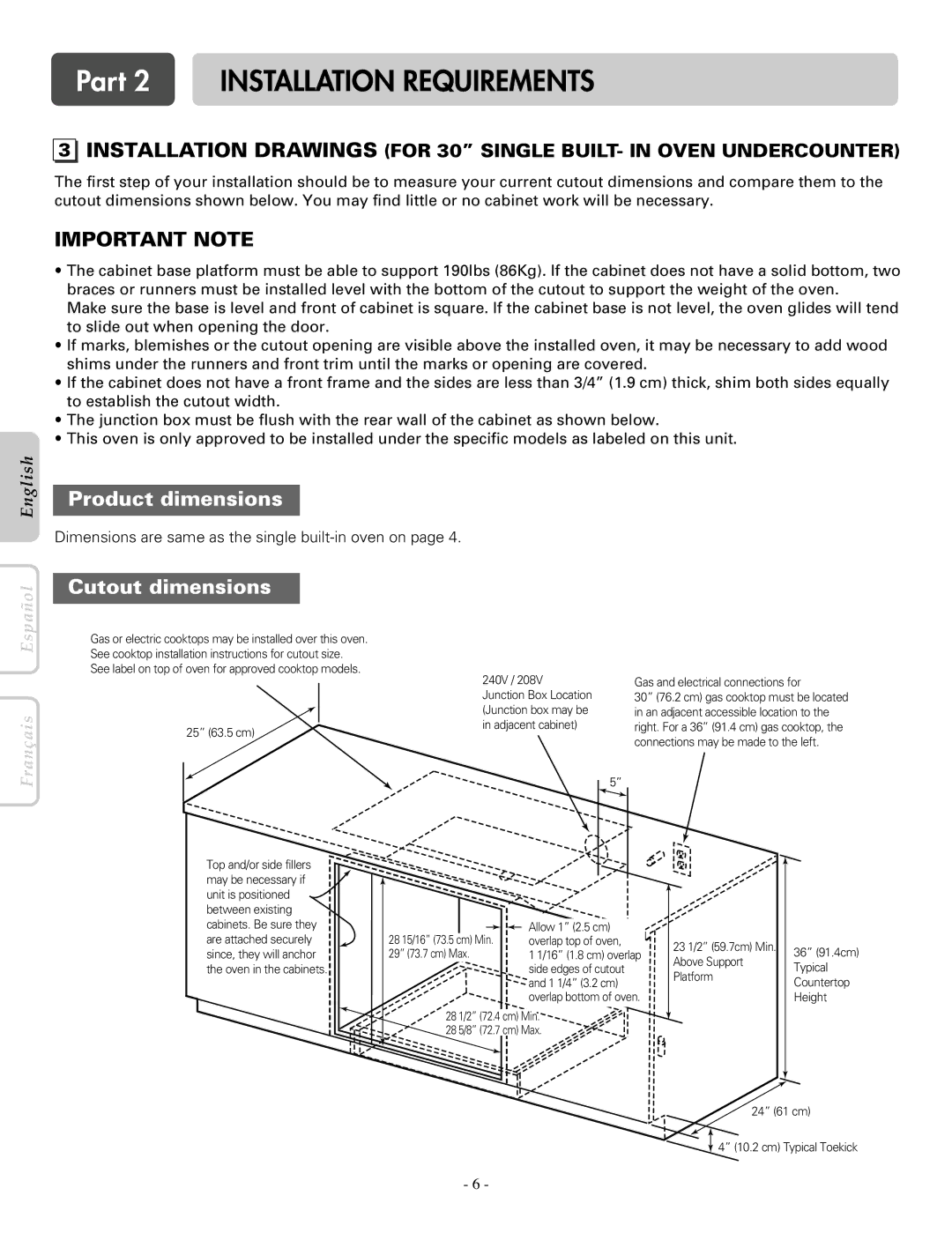 LG Electronics LWS3081ST, LWD3081ST installation manual Español 