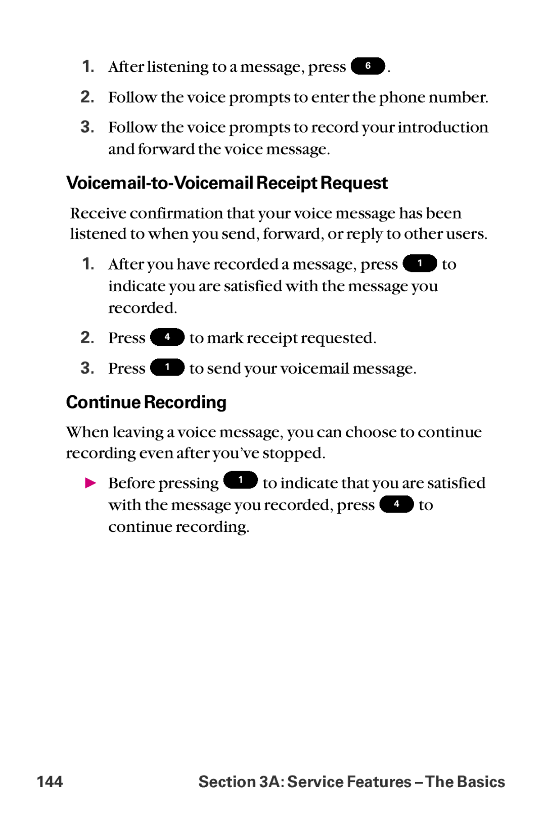 LG Electronics LX-225 manual Voicemail-to-Voicemail Receipt Request, Continue Recording 