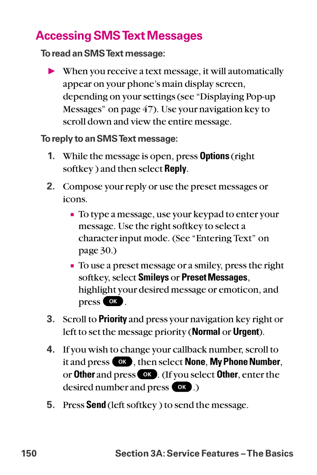 LG Electronics LX-225 manual Accessing SMSText Messages 