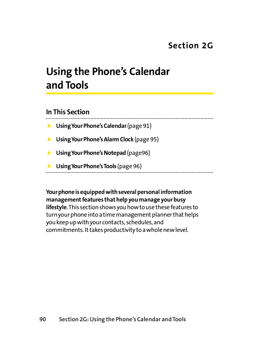 LG Electronics LX-350 manual Using the Phone’s Calendar and Tools 