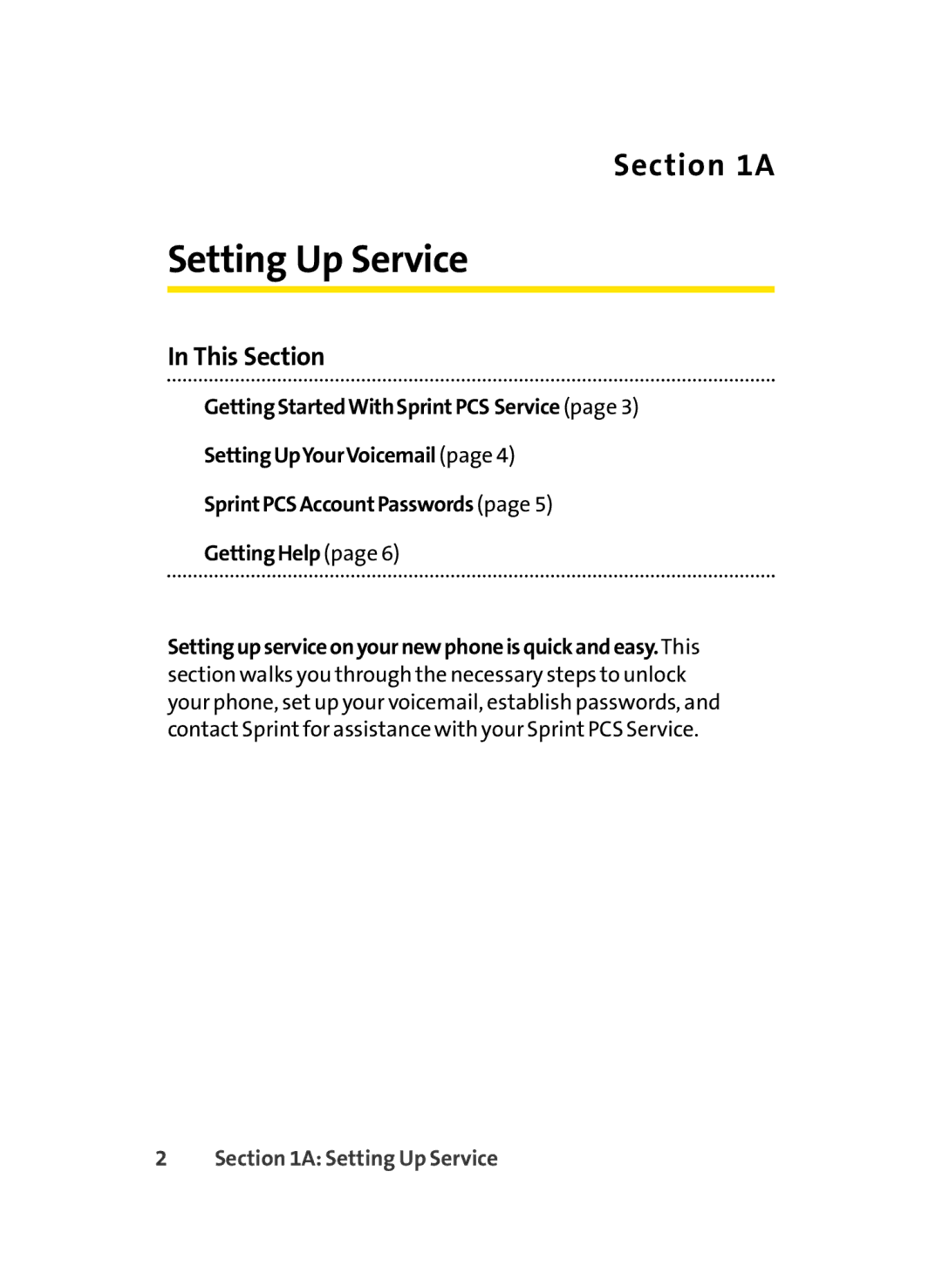 LG Electronics LX-350 manual Setting Up Service, This Section 