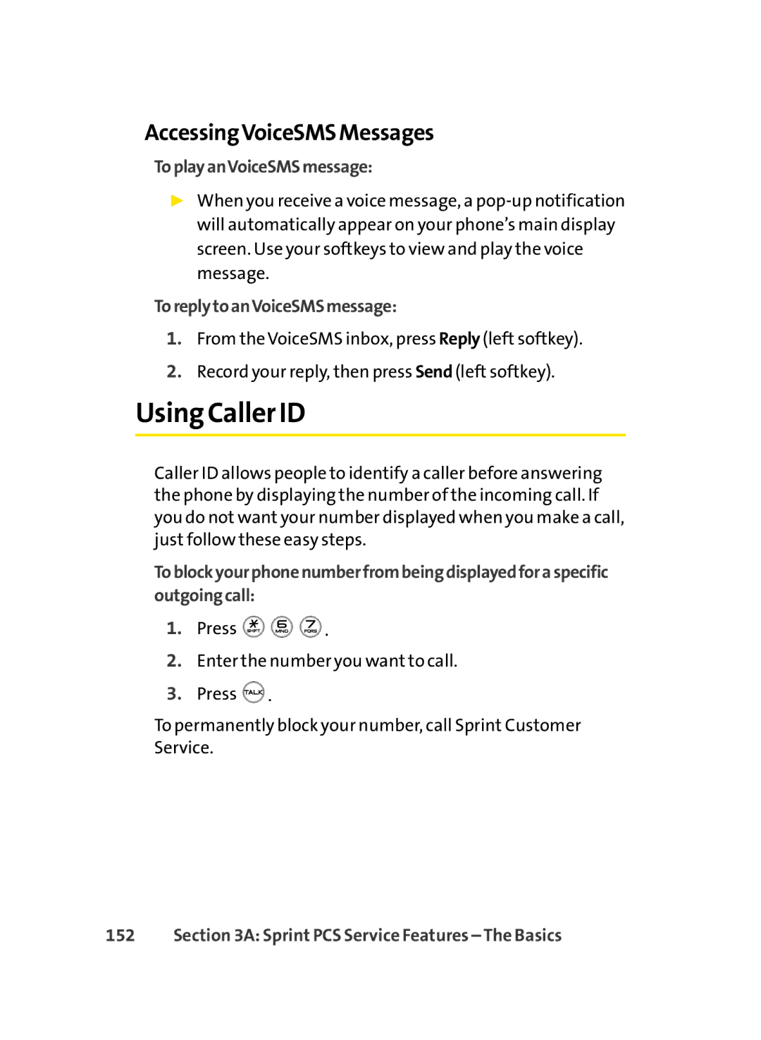 LG Electronics LX-350 Using Caller ID, AccessingVoiceSMS Messages, ToplayanVoiceSMSmessage, ToreplytoanVoiceSMSmessage 