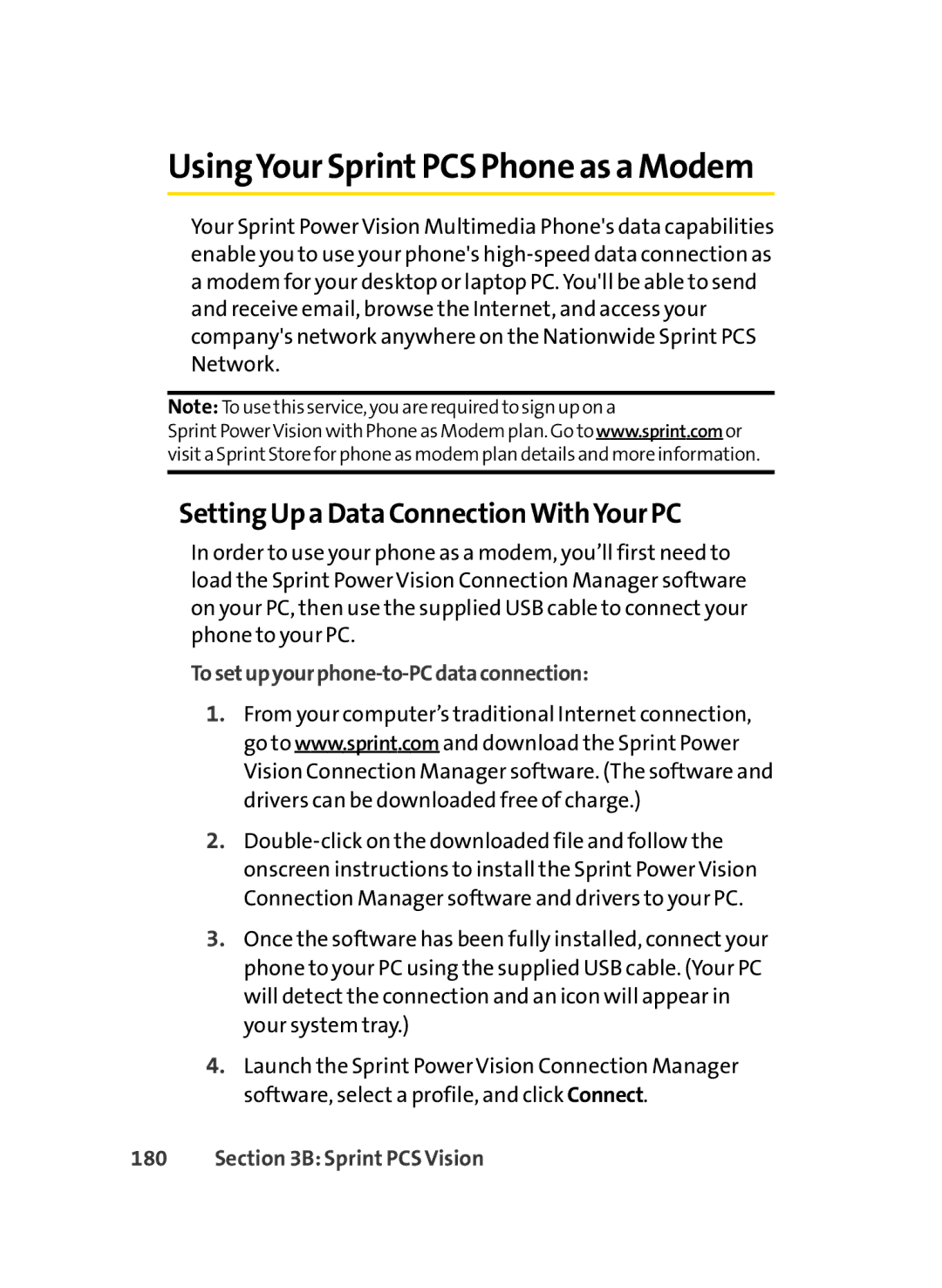 LG Electronics LX-350 manual Setting Up a Data ConnectionWithYour PC, Tosetupyourphone-to-PCdataconnection 