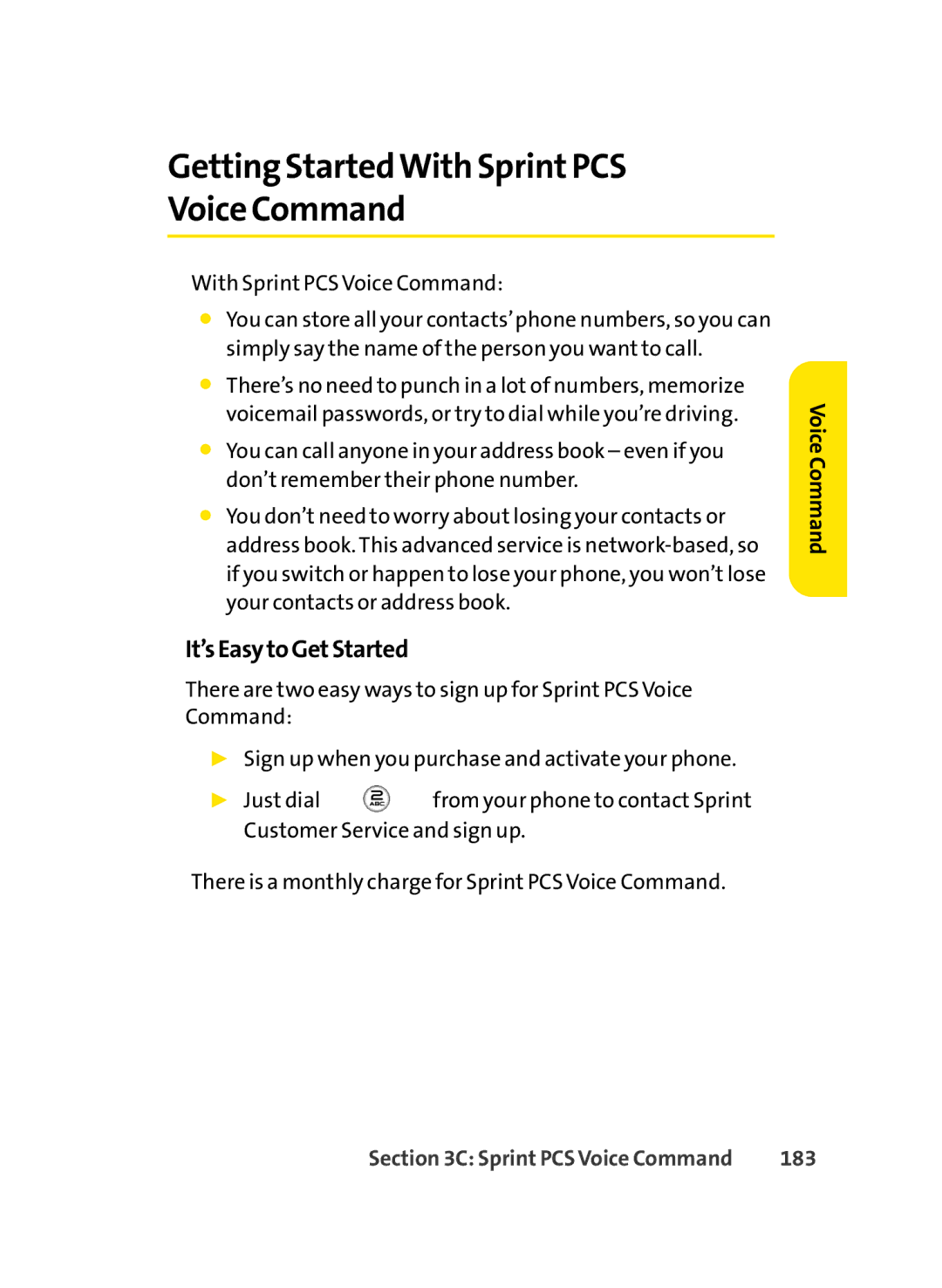 LG Electronics LX-350 manual Getting StartedWith SprintPCS Voice Command, It’sEasytoGetStarted, 183 