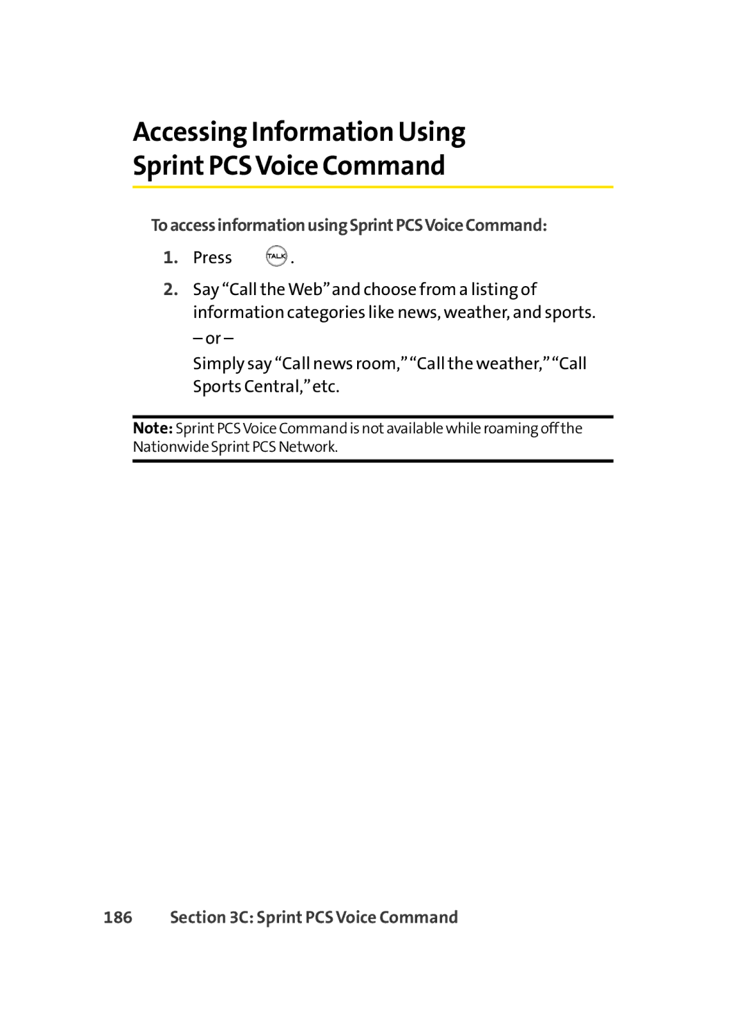 LG Electronics LX-350 Accessing Information Using Sprint PCSVoice Command, ToaccessinformationusingSprintPCSVoiceCommand 