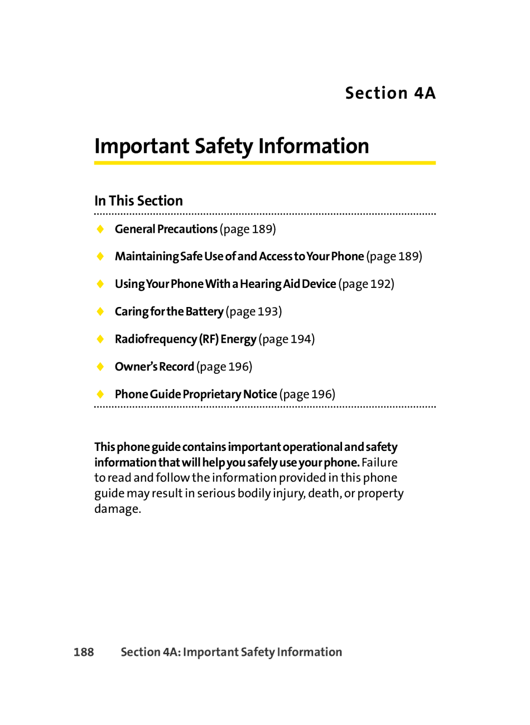 LG Electronics LX-350 manual Important Safety Information 