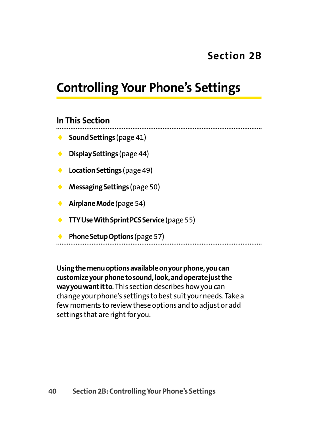 LG Electronics LX-350 manual Controlling Your Phone’s Settings 