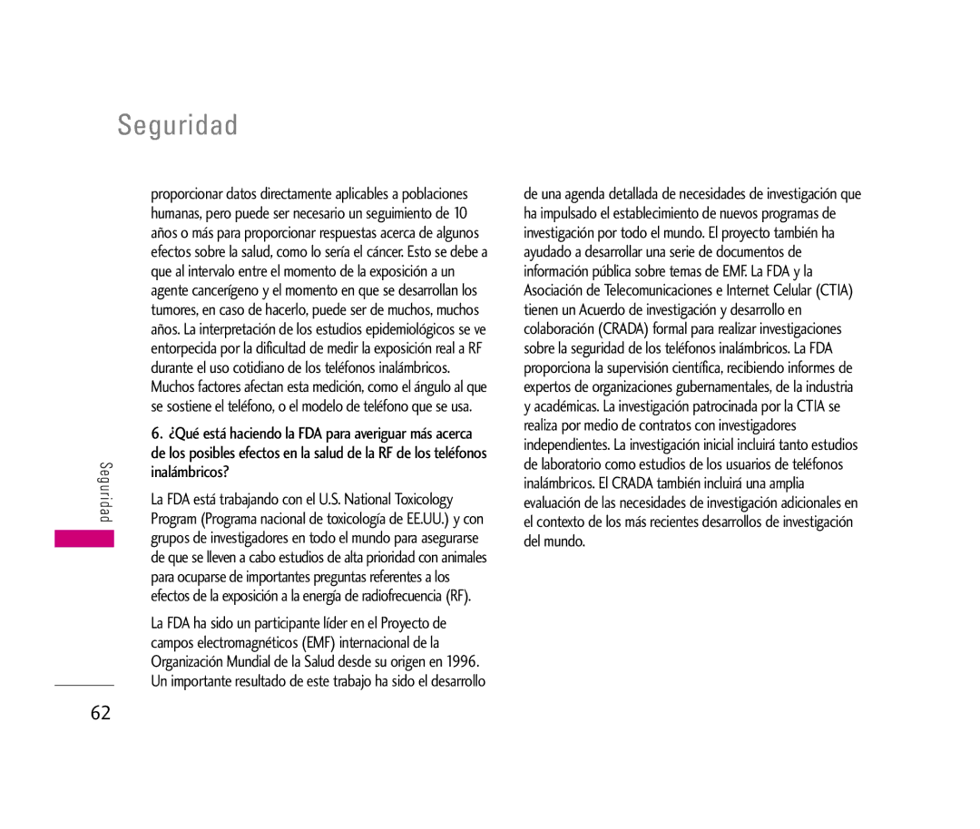 LG Electronics LX140 manual Inalámbricos?, Campos electromagnéticos EMF internacional de la 