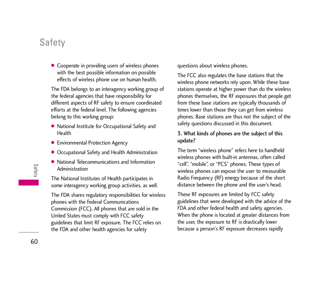 LG Electronics LX140 manual Belong to this working group, Health, Environmental Protection Agency, Administration 