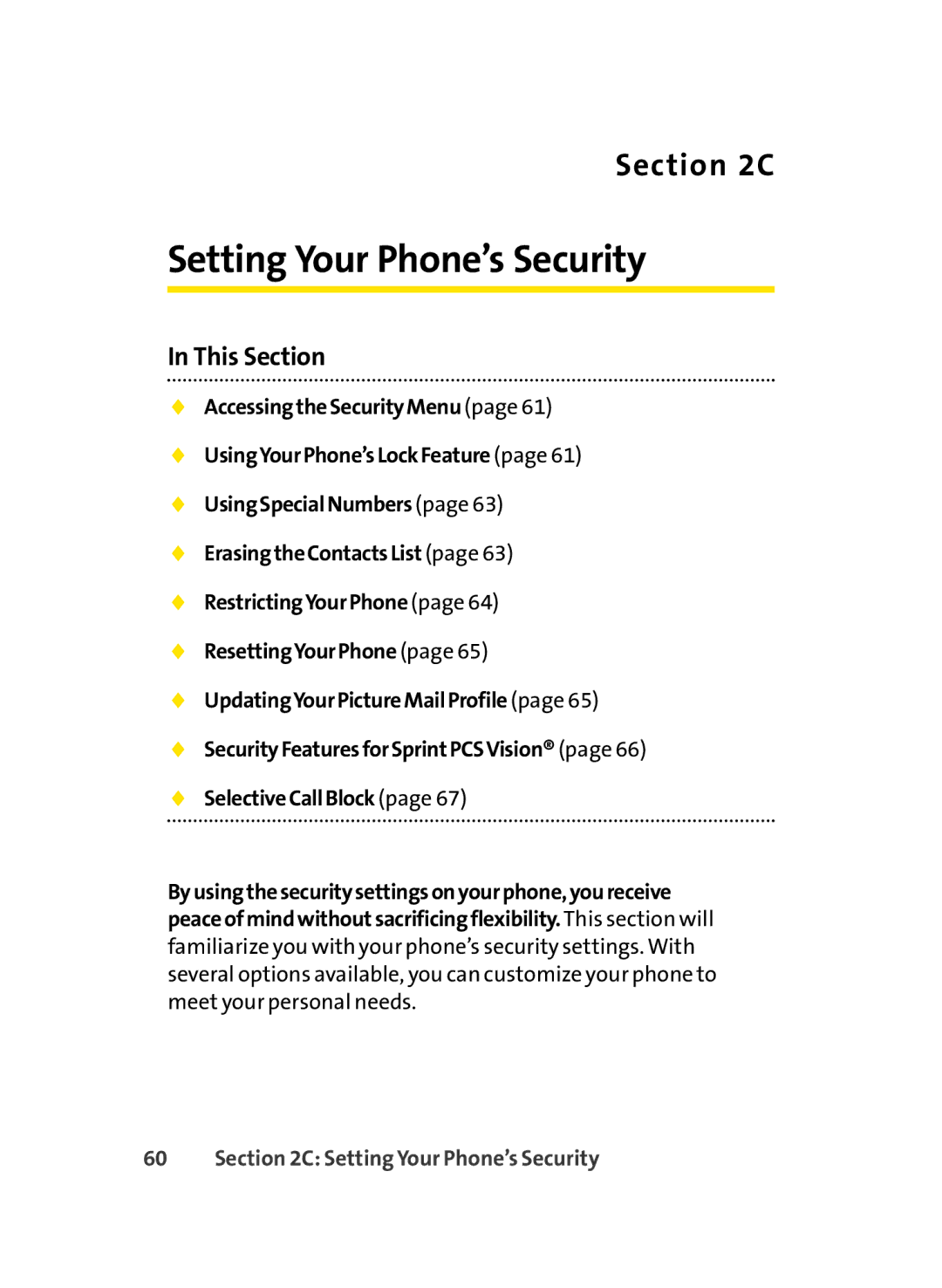 LG Electronics LX350 manual Setting Your Phone’s Security 