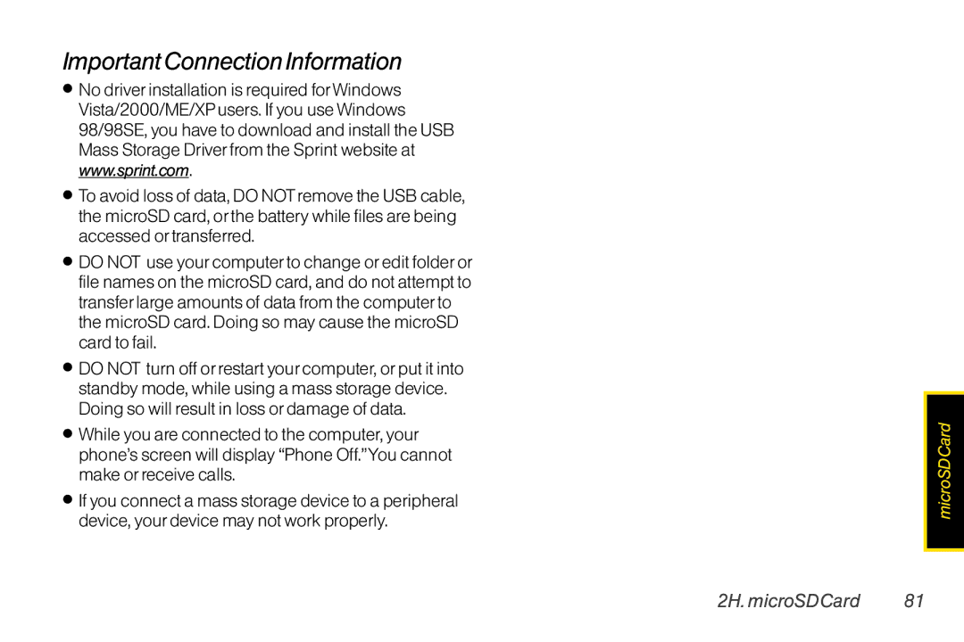 LG Electronics LX370 manual Important Connection Information 