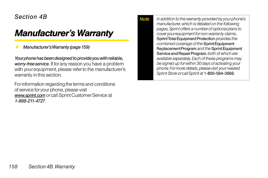 LG Electronics LX400 manual Manufacturer’s Warranty,  Manufacturer’sWarrantypage159 