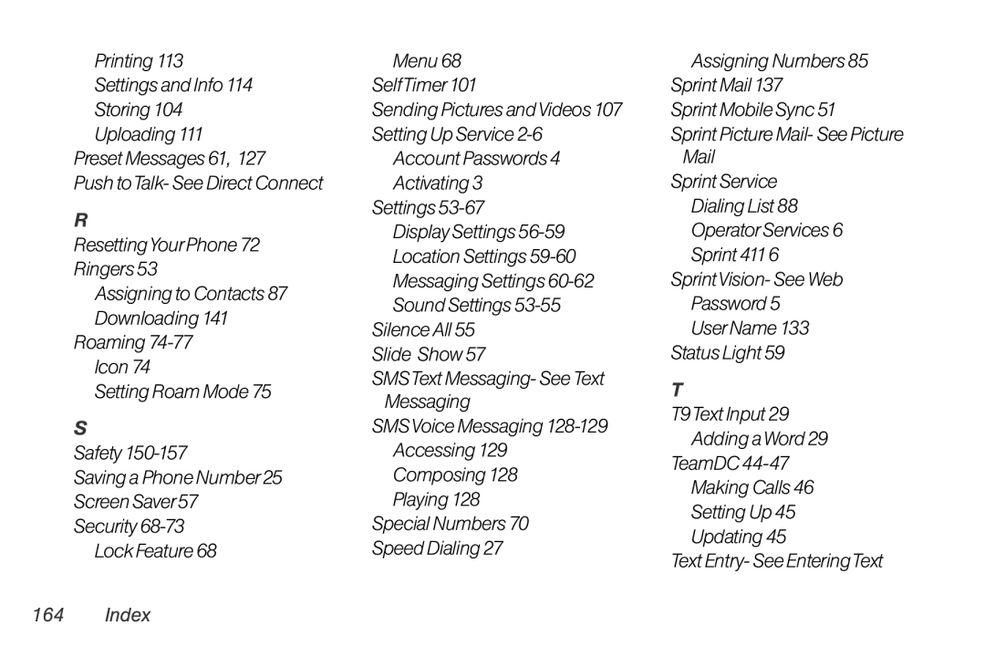 LG Electronics LX400 manual Index 