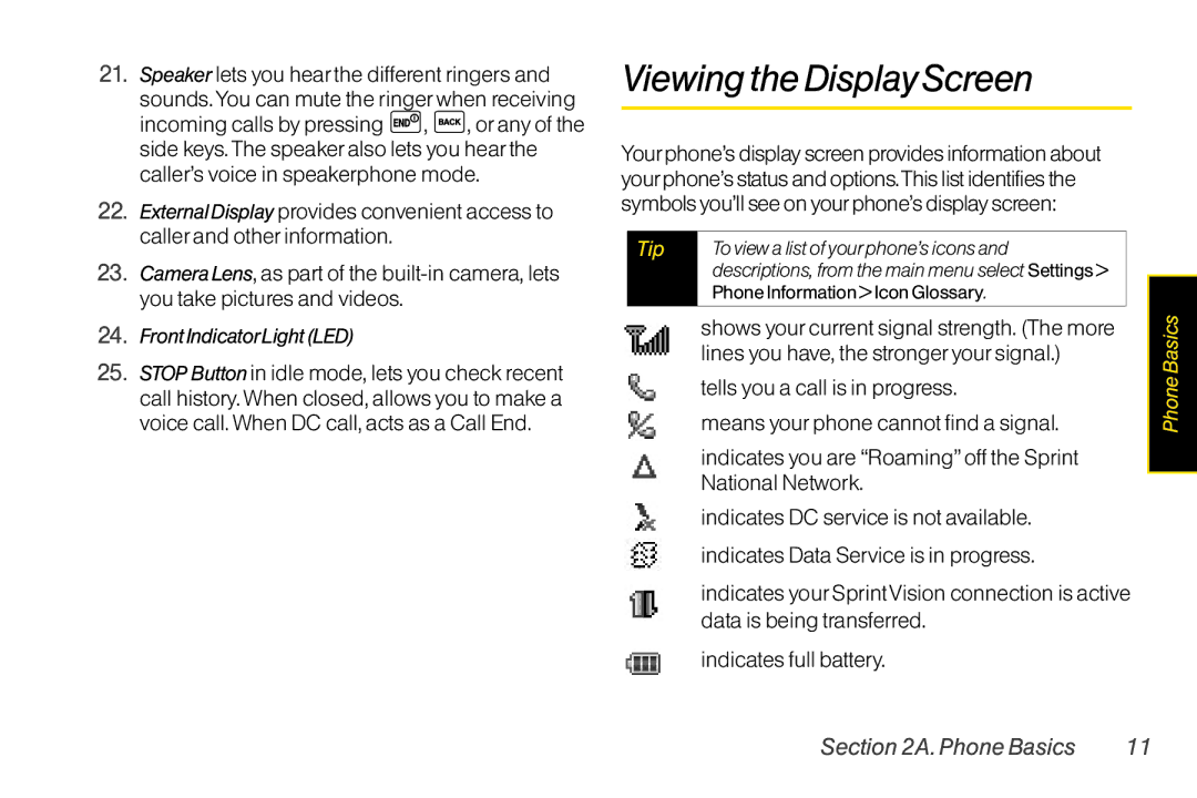 LG Electronics LX400 manual ViewingtheDisplayScreen 