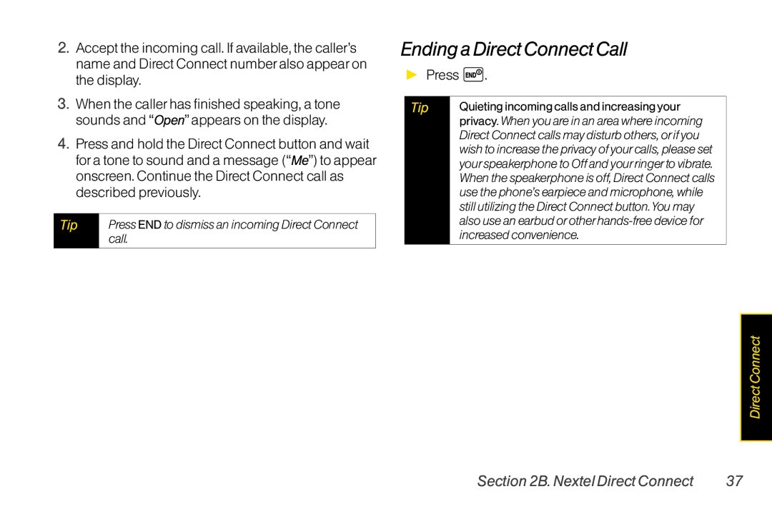 LG Electronics LX400 manual EndingaDirectConnectCall,  Press 