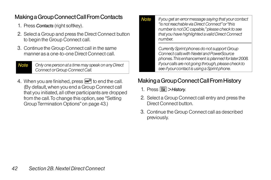 LG Electronics LX400 manual MakingaGroupConnectCallFromContacts, MakingaGroupConnectCallFromHistory 