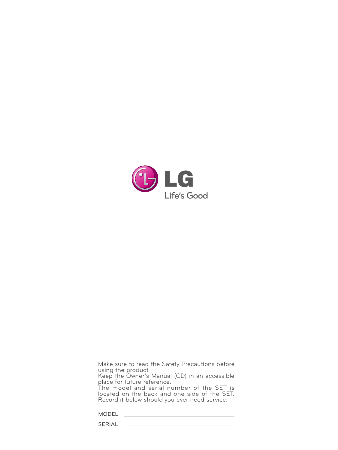 LG Electronics M1962DP, M2062DP owner manual Model Serial 