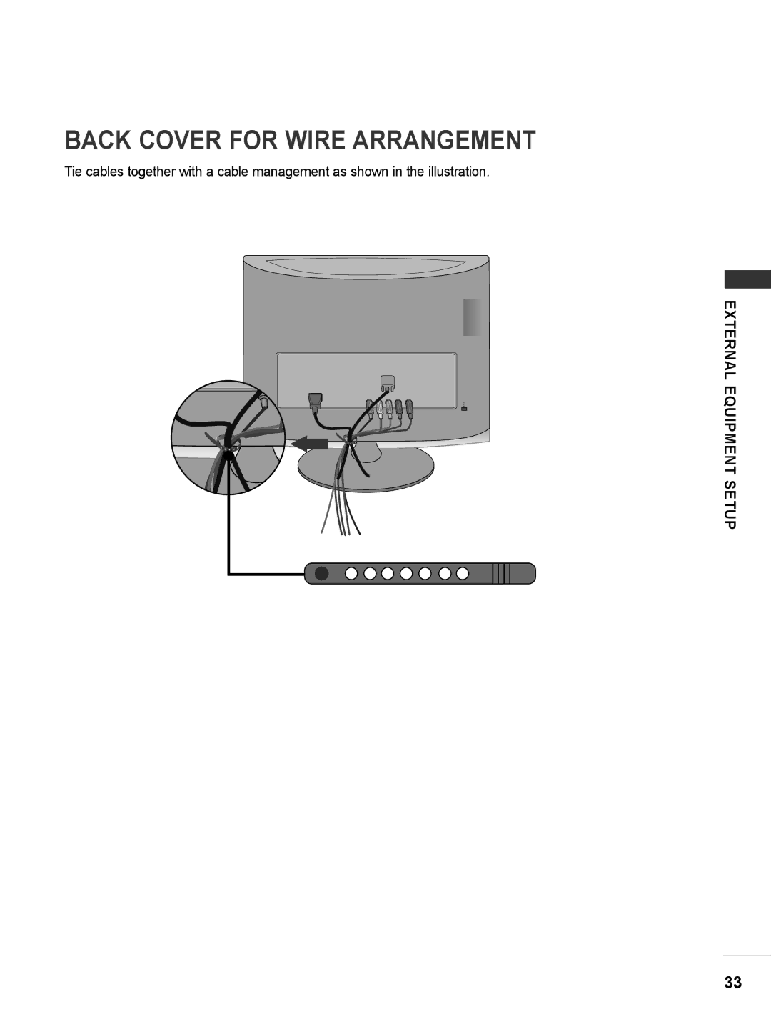 LG Electronics M2062DP, M1962DP owner manual Back Cover for Wire Arrangement 