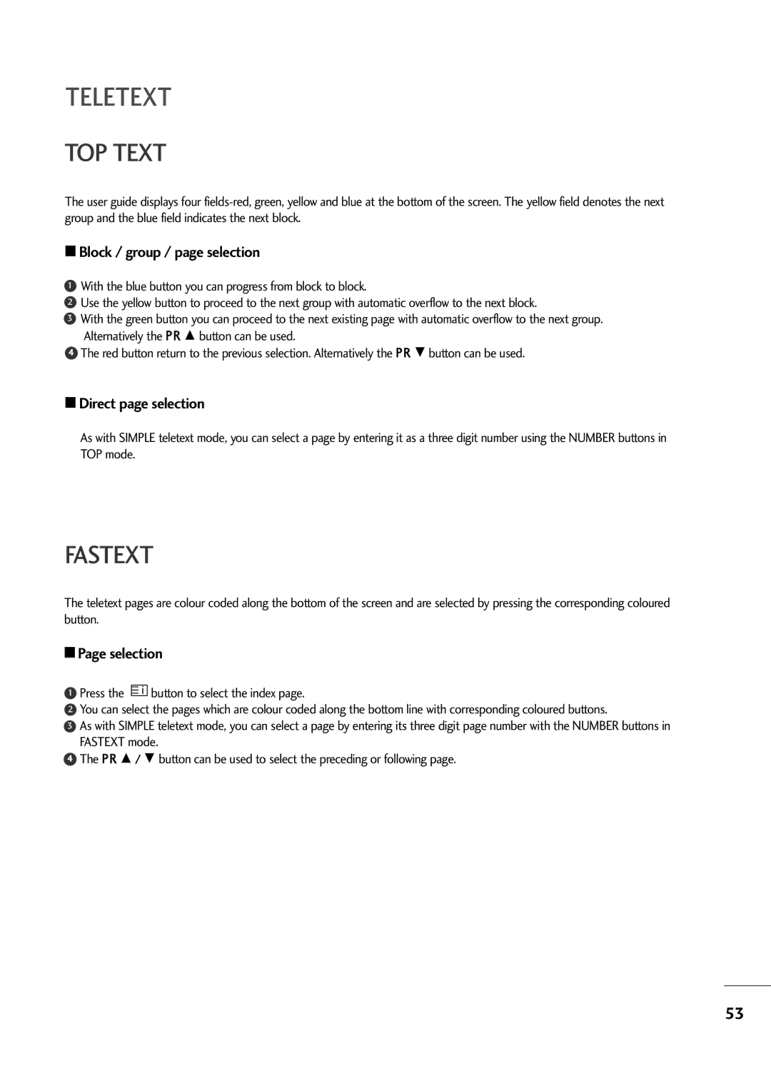 LG Electronics M237WA, M227WA owner manual TOP Text, Fastext 