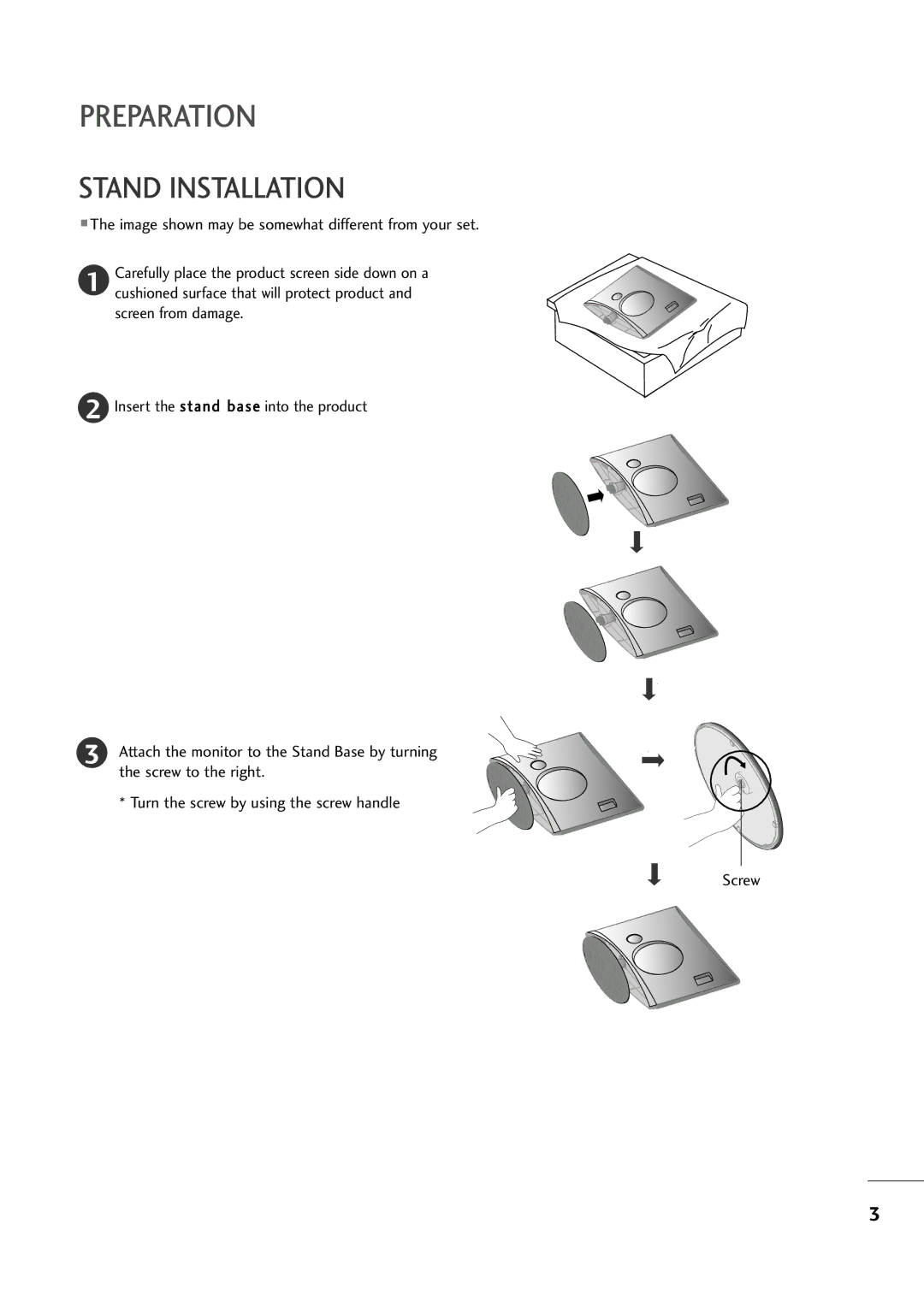 LG Electronics M2394D, M2794D owner manual Stand Installation 