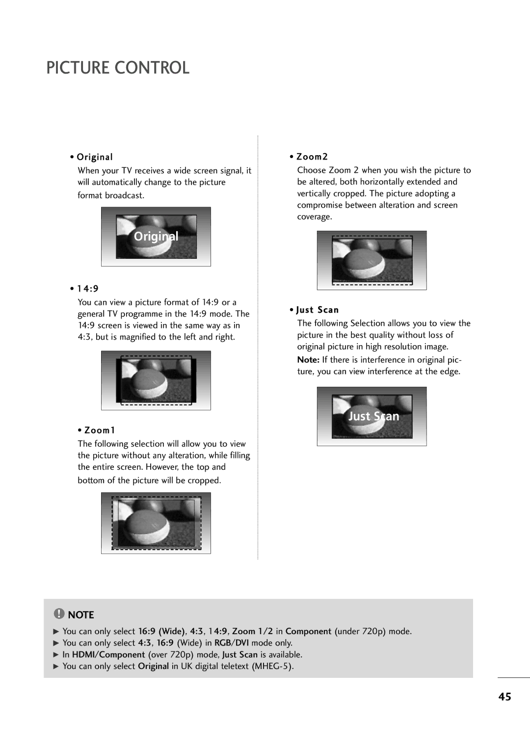 LG Electronics M2394D, M2794D owner manual Picture Control, 149, Zoom1 