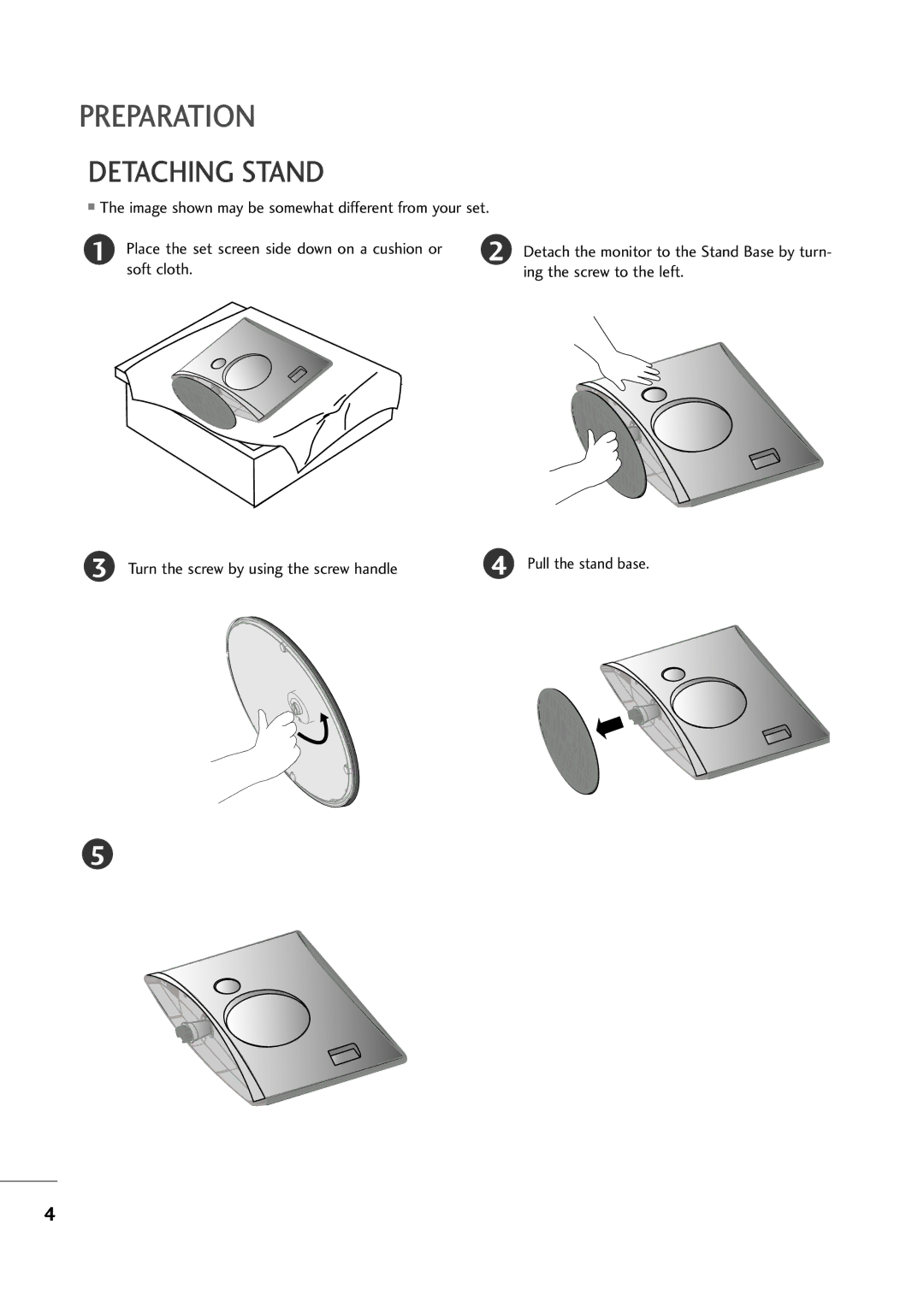 LG Electronics M2794D, M2394D owner manual Detaching Stand 