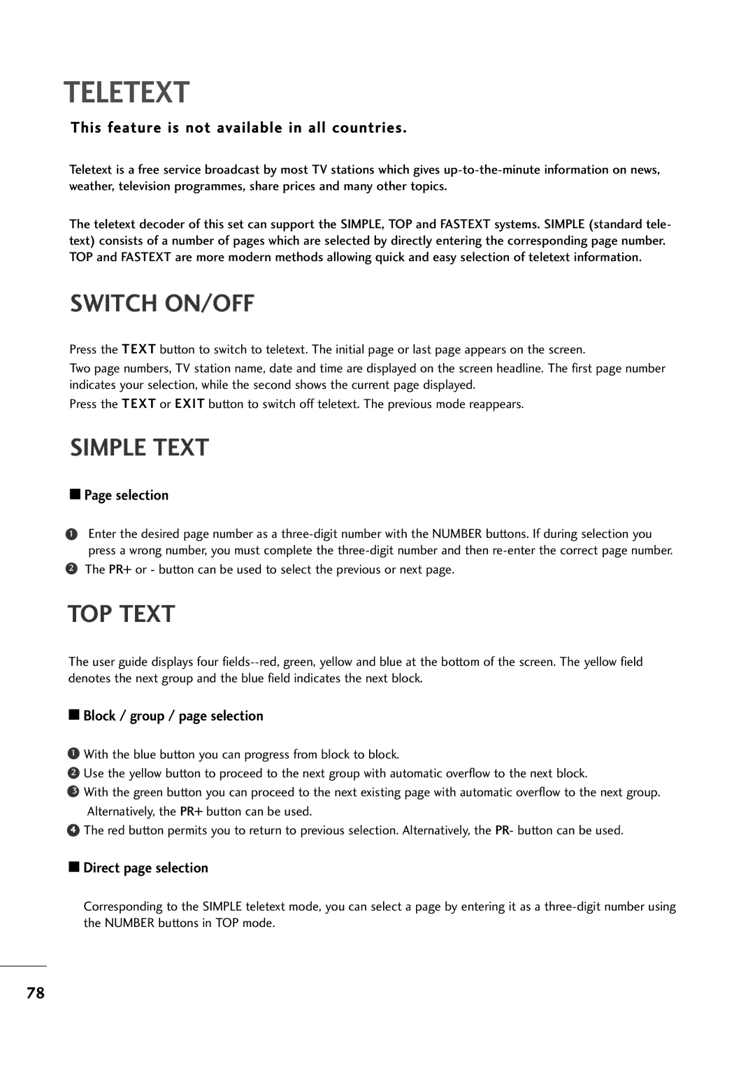 LG Electronics M2794D, M2394D owner manual Teletext, PR+ or button can be used to select the previous or next 