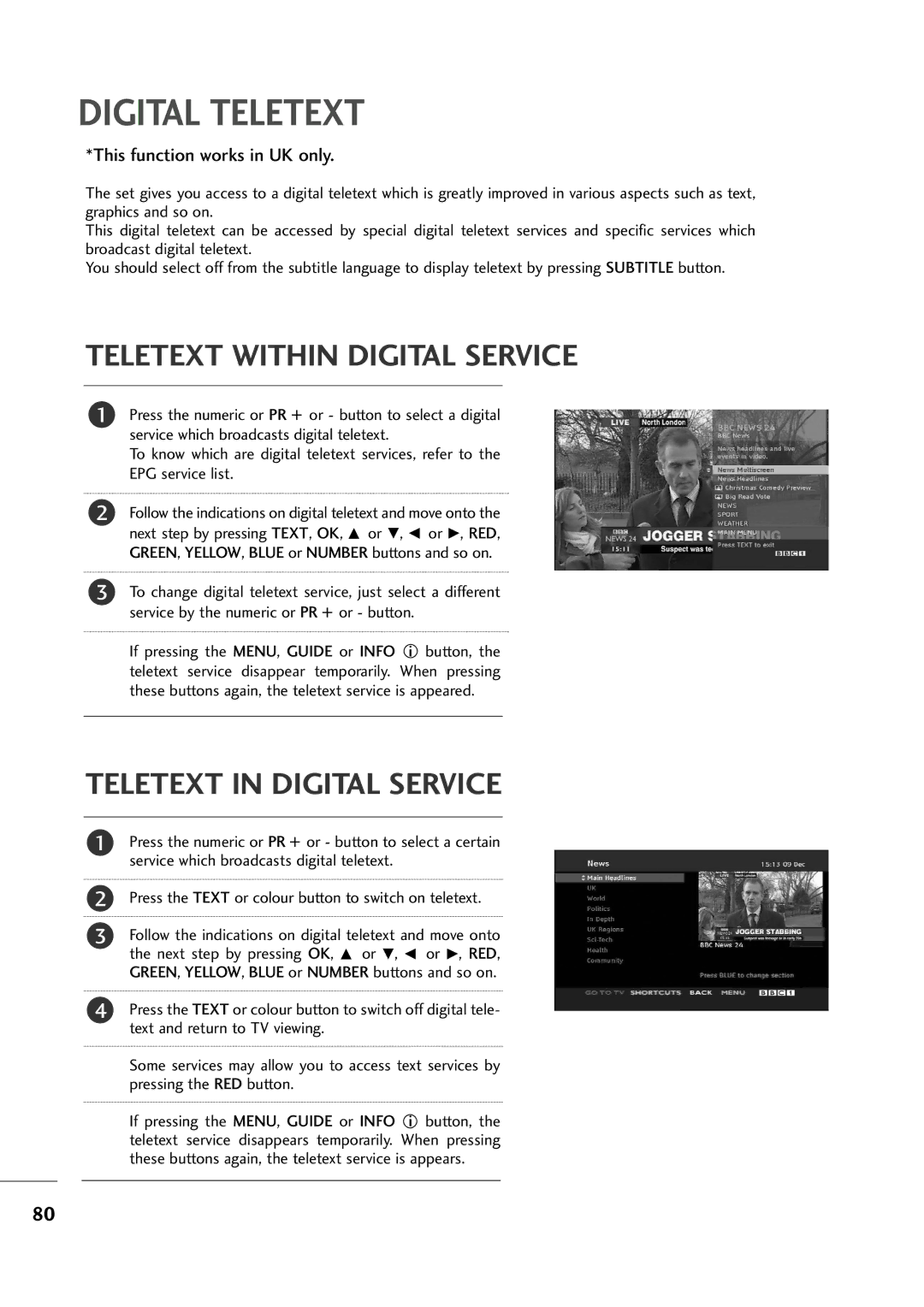 LG Electronics M2794D, M2394D owner manual Digital Teletext 