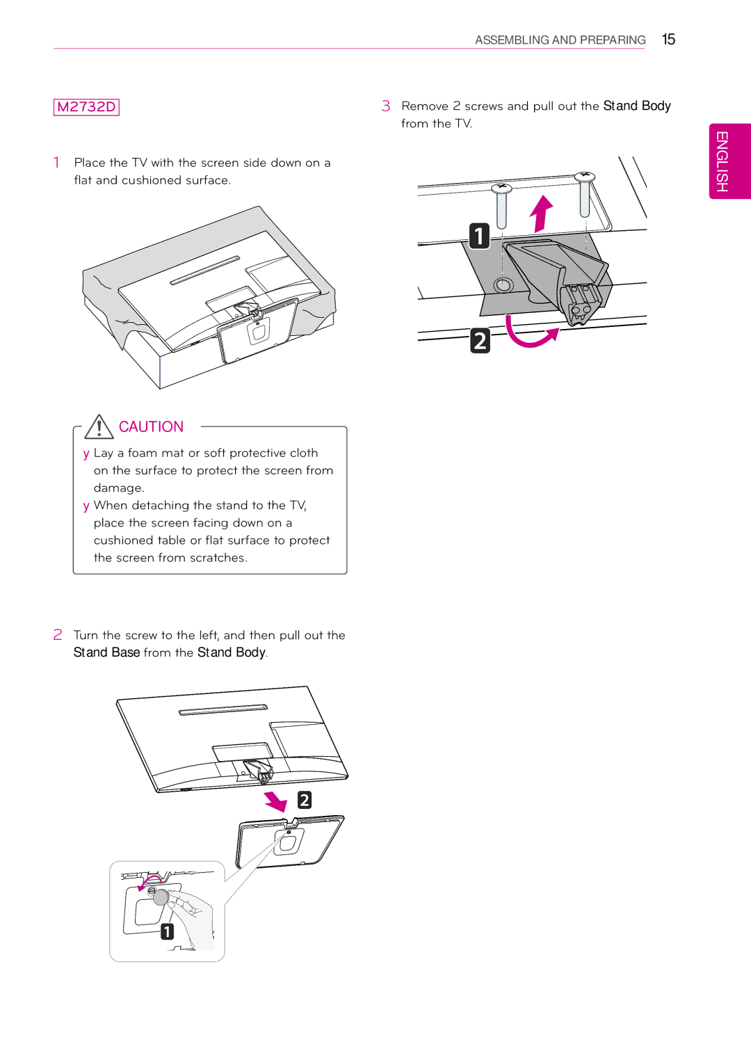 LG Electronics M2432D manual Remove 2 screws and pull out the S 