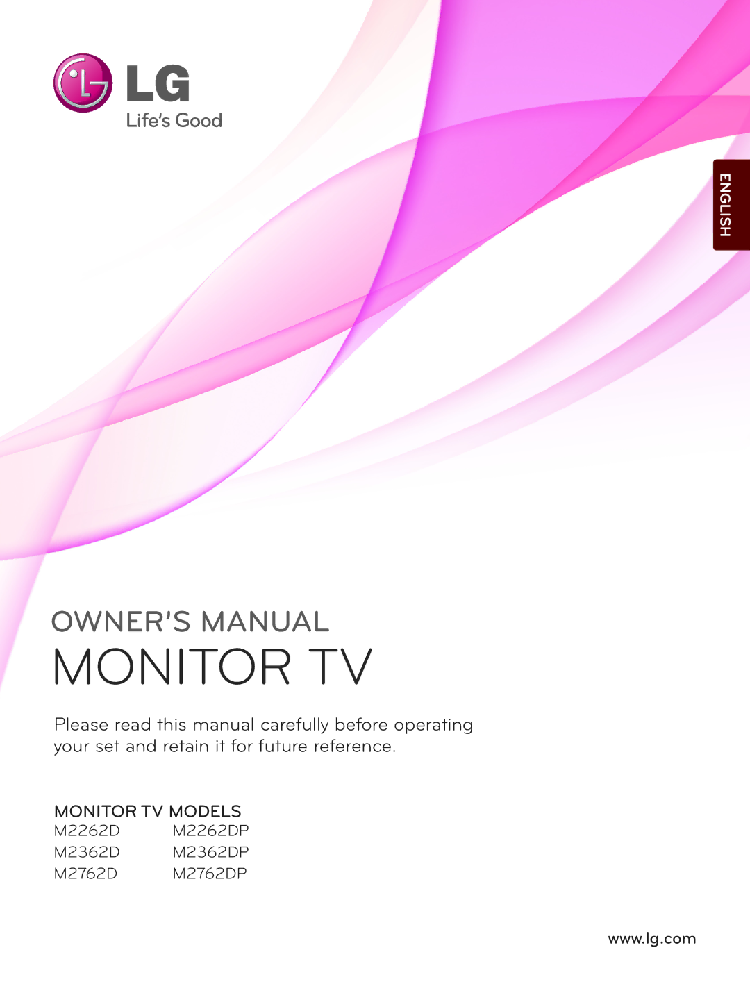 LG Electronics M2762DP, M2362DP, M2262DP owner manual Monitor TV 