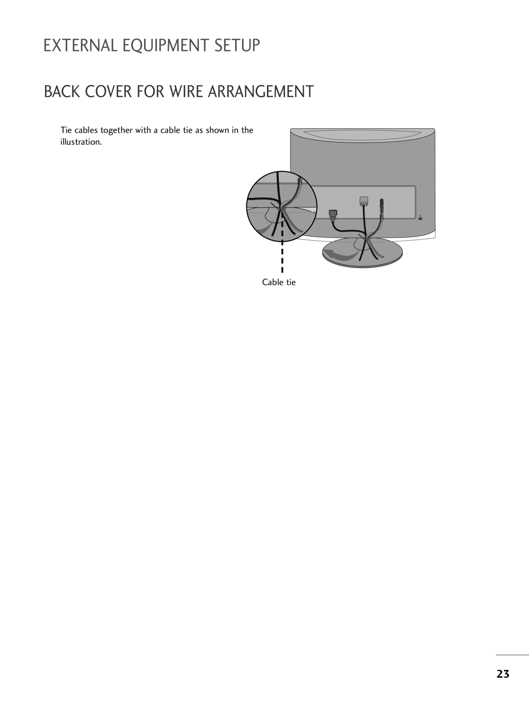 LG Electronics M2762DP, M2362DP, M2262DP owner manual Back Cover for Wire Arrangement 