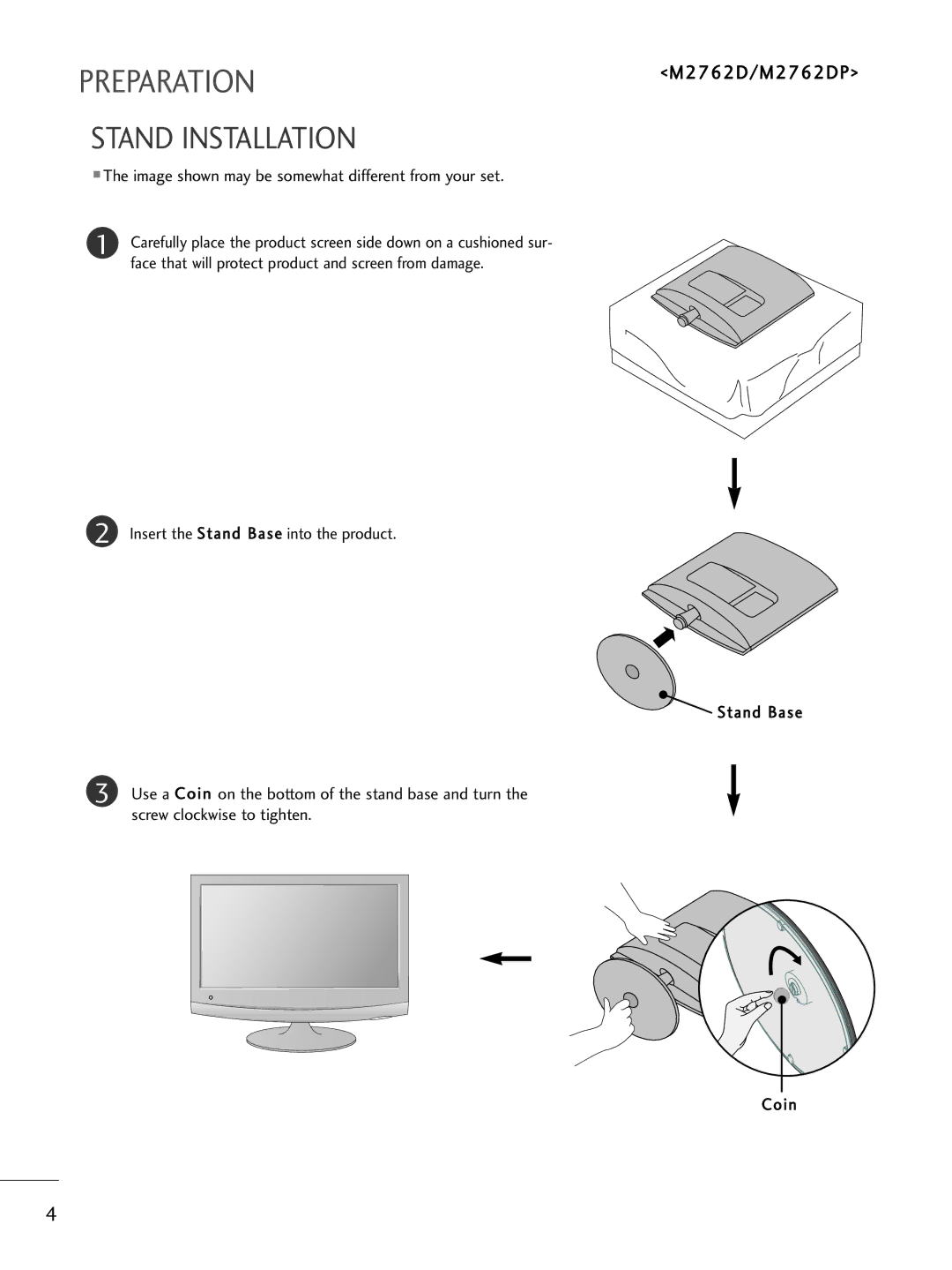 LG Electronics M2762DP, M2362DP, M2262DP owner manual Image shown may be somewhat different from your set 