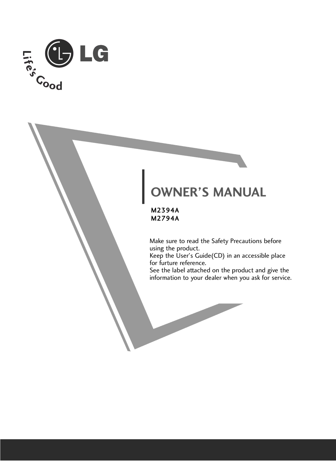 LG Electronics M2394A, M2794A owner manual 