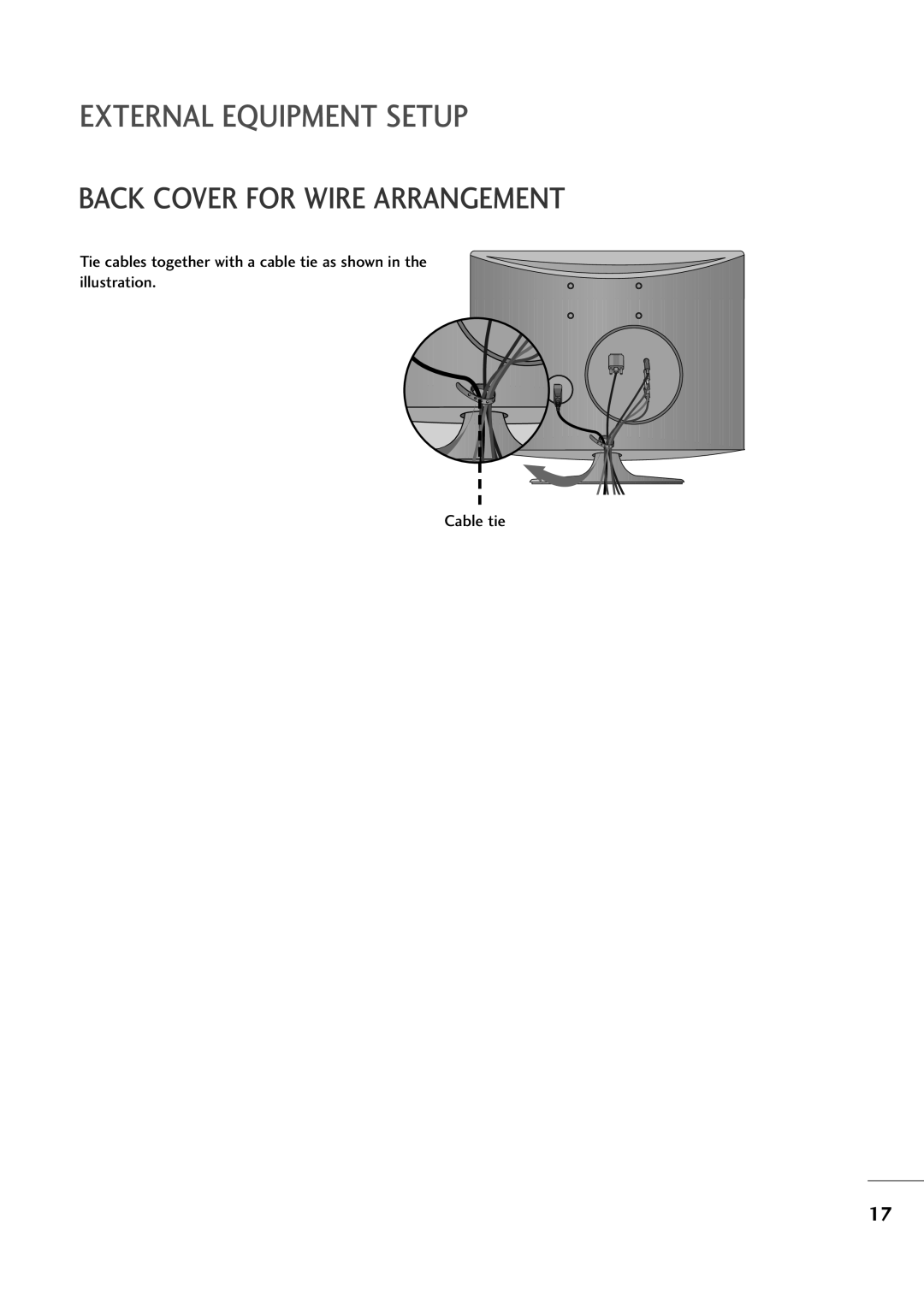 LG Electronics M2794A, M2394A owner manual Back Cover for Wire Arrangement 