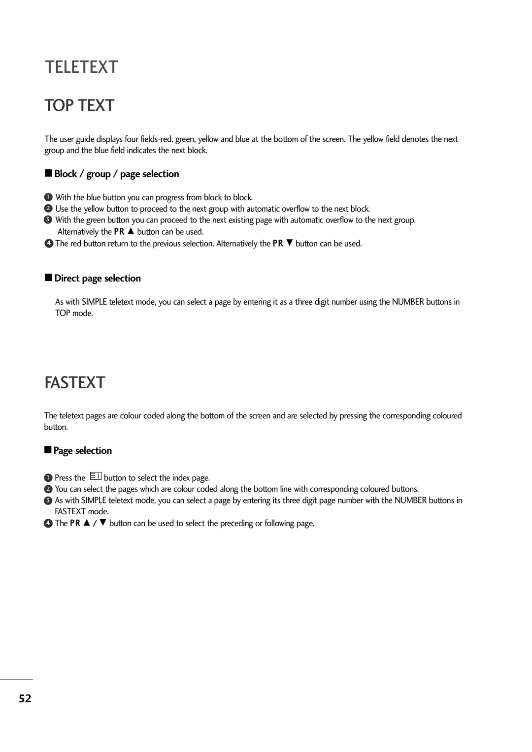 LG Electronics M2394A, M2794A owner manual TOP Text, Fastext 