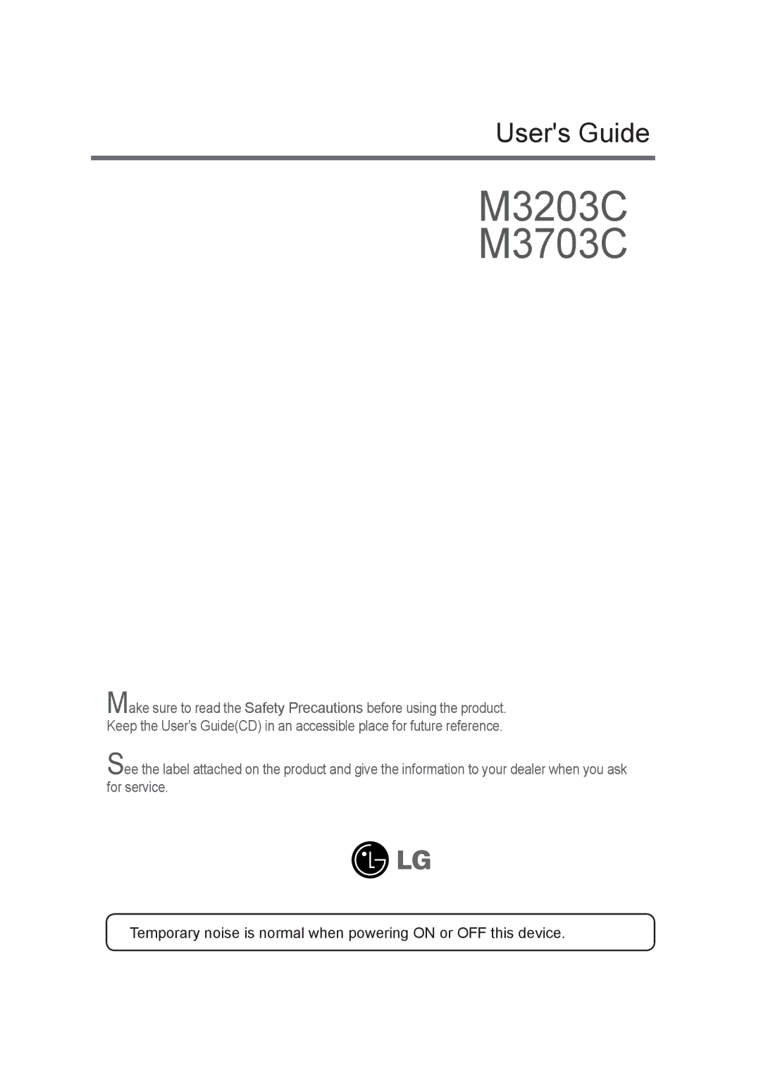 LG Electronics manual M3203C M3703C 