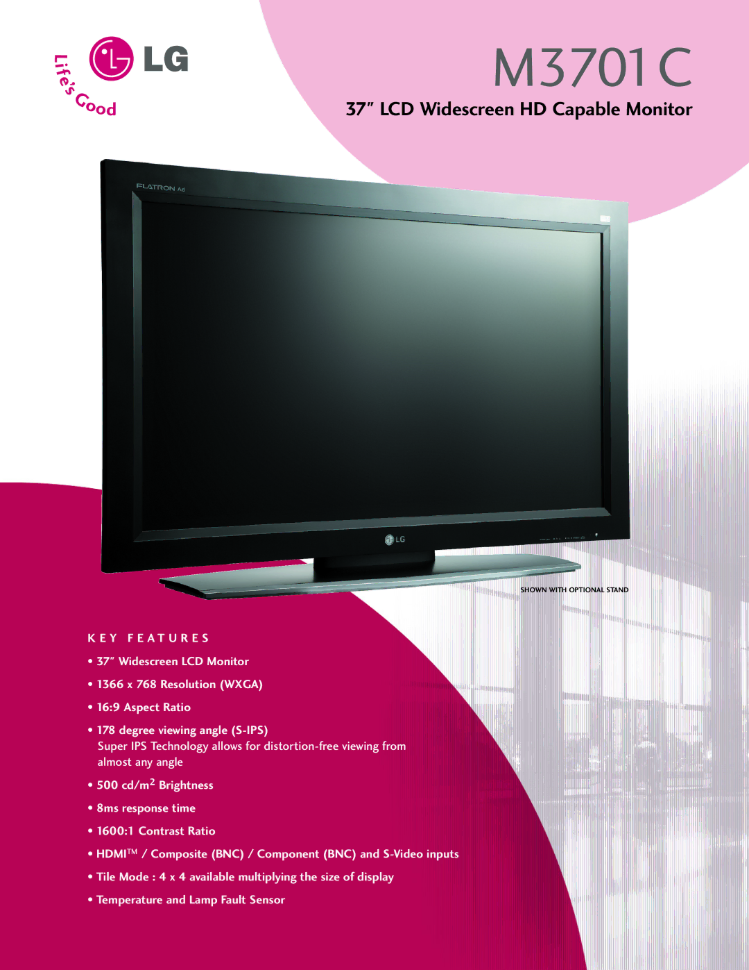 LG Electronics M3701C manual 