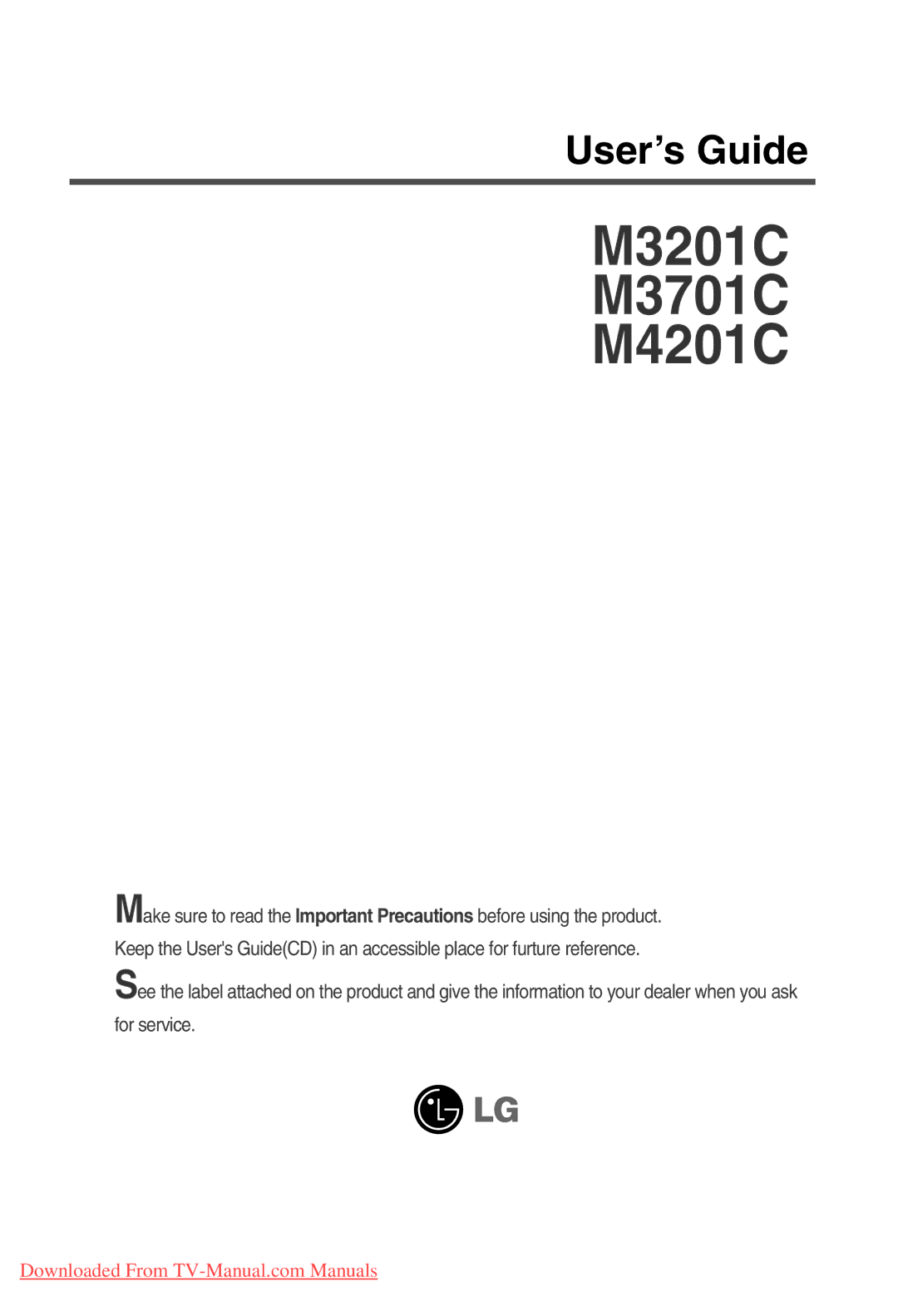 LG Electronics manual M3201C M3701C M4201C 